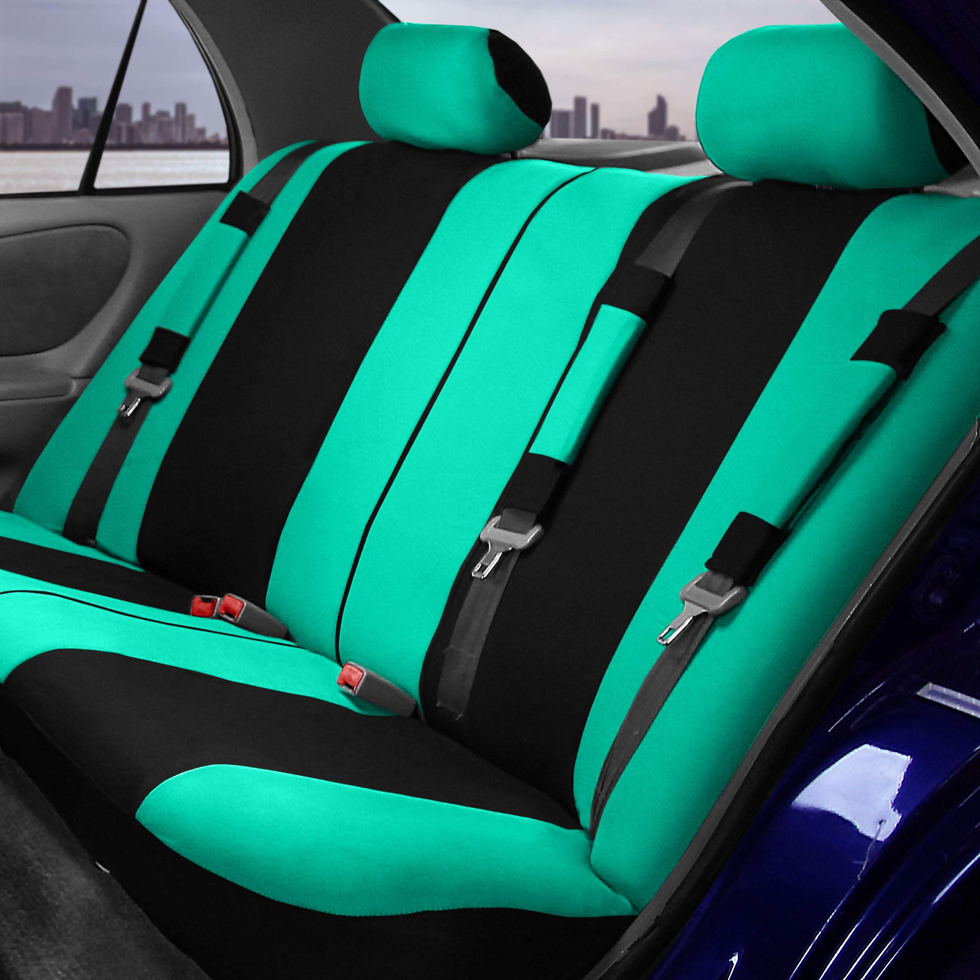 Fh Group Stylish Full Set Car Set Covers Front Set And Rear Split Function, Airbag Compatible - Universal Fit For Cars Trucks &