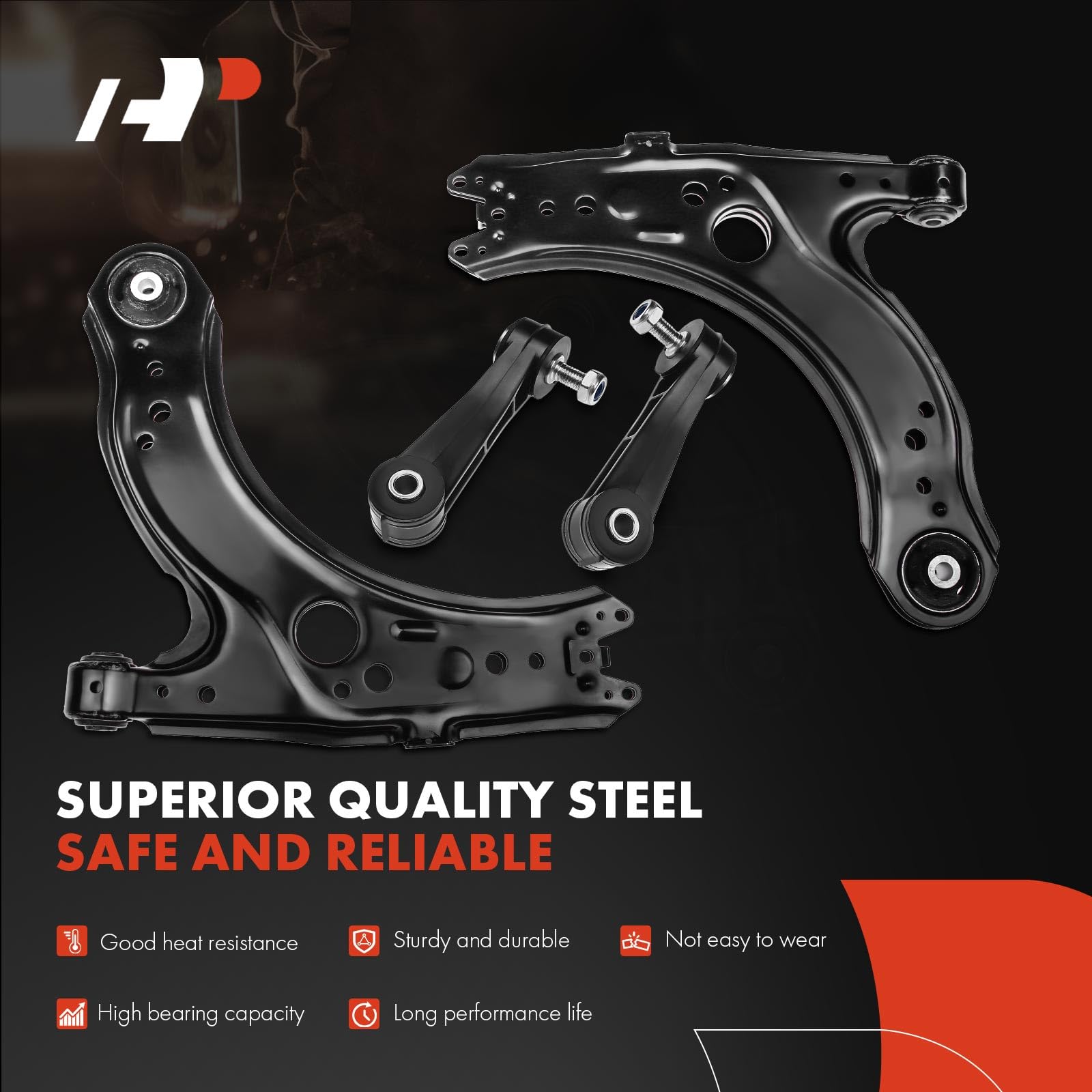 A-Premium Set Of 8, Lower Control Arm, Lower Ball Joint, Sway Bar Link, Inner Outer Tie Rod End Compatible With Volkswagen Jetta