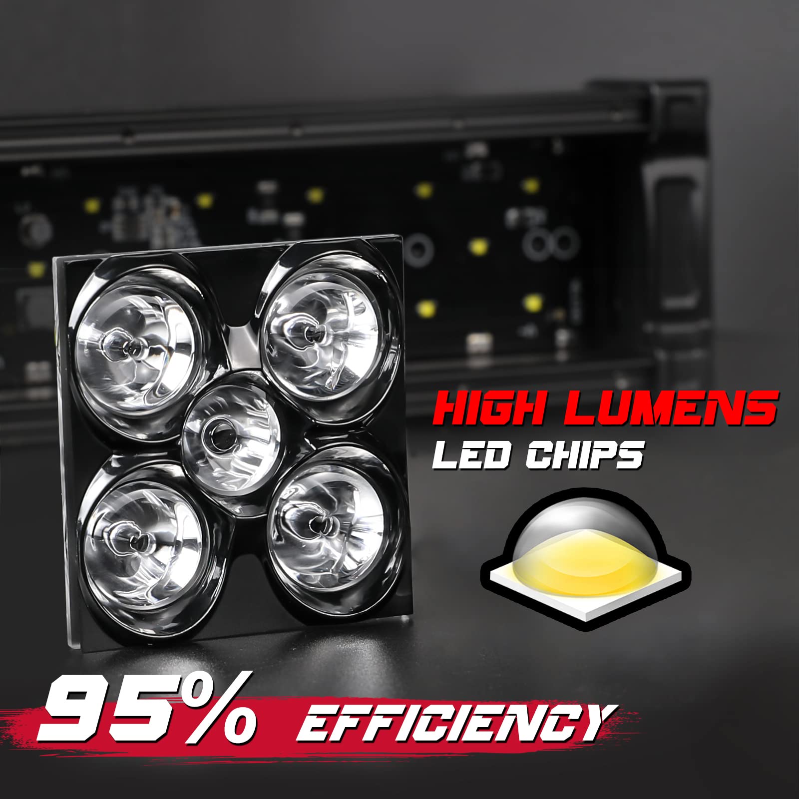 Offroadtown 40'' 540W Led Light Bar With Wiring Harness And Black Cover Off Road Lights Waterproof Driving Light Led Work Light Roof Light Bar For Truck Pickup Utv Suv Jeep Bronco Honda