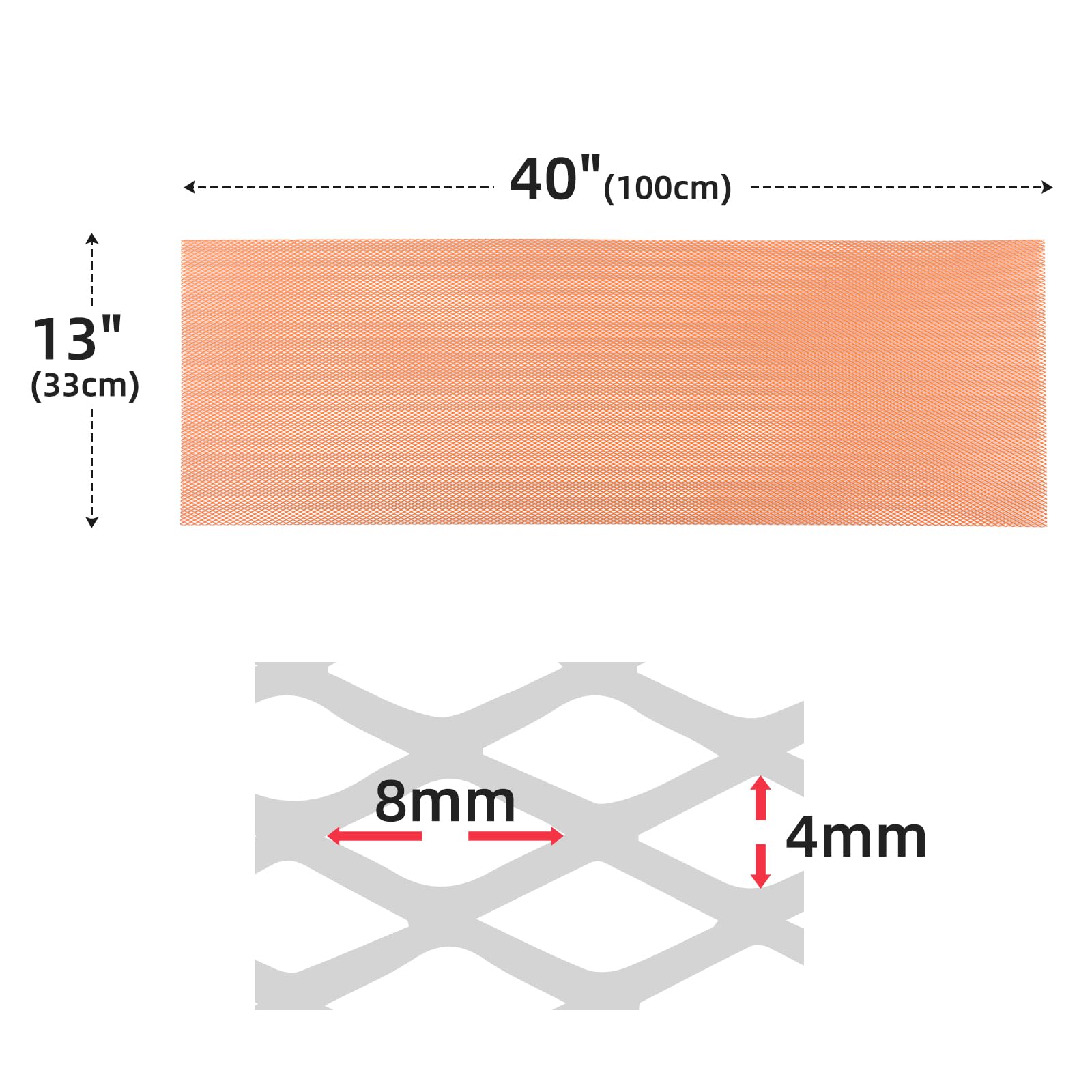 Aggauto Universal 40 ''X13 '' Car Grill Mesh - Aluminum Alloy Automotive Grille Insert Bumper Rhombic Hole 4X8Mm, One Of The Mos