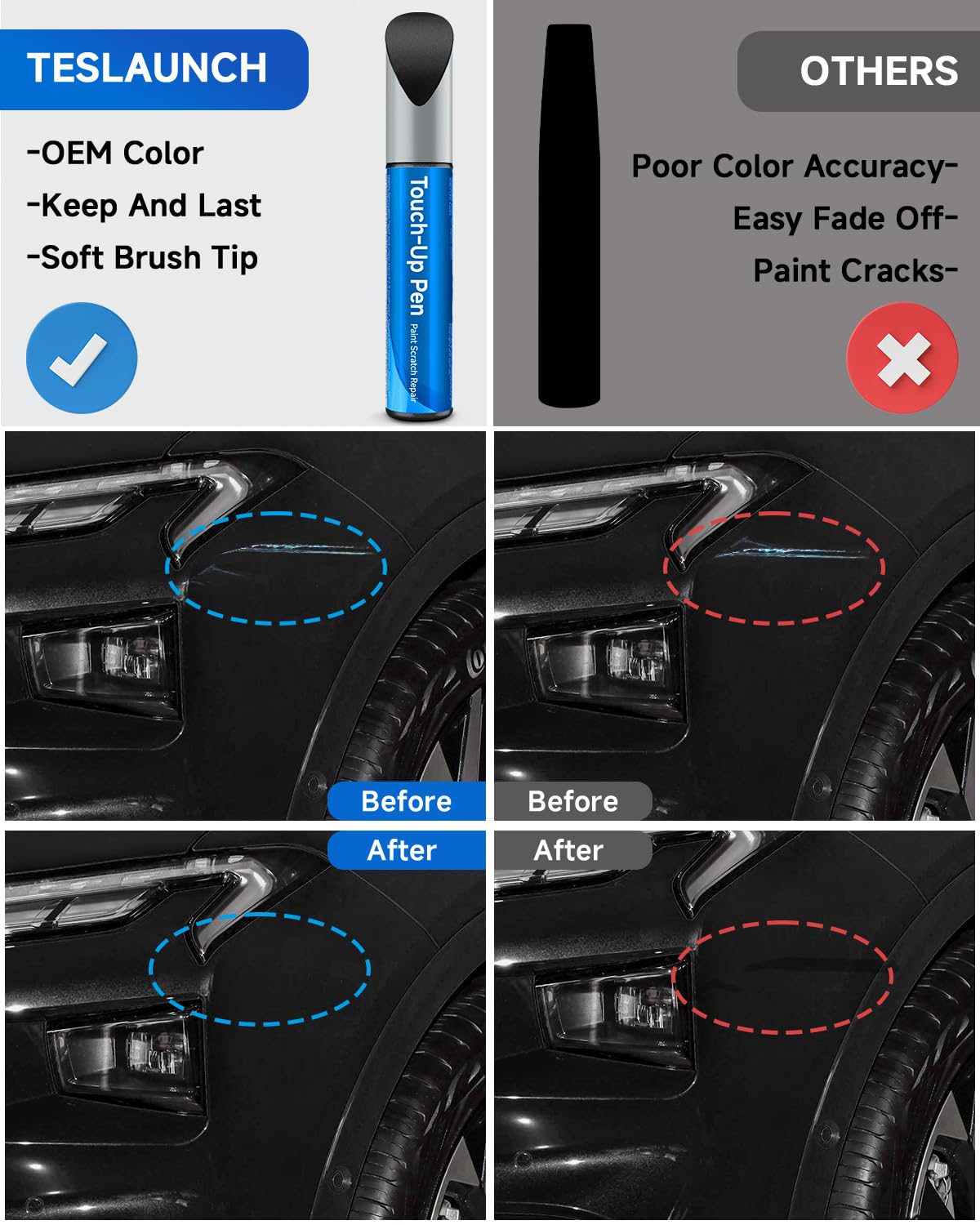UH Tuxedo Black Touch Up Paint Compatible with Ford Exact Match Touch Up Paint Car Scratch Repair