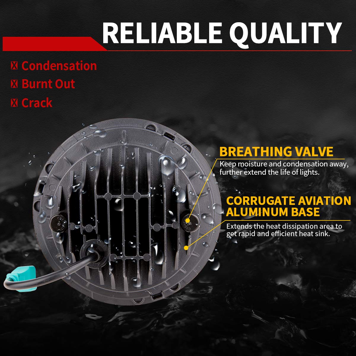 TRUCKMALL 7 Inch LED Headlight, 4.5'' Fog Passing Lights, Anti-Scratch Lens, for Touring Road King Ultra Classic Electra Street