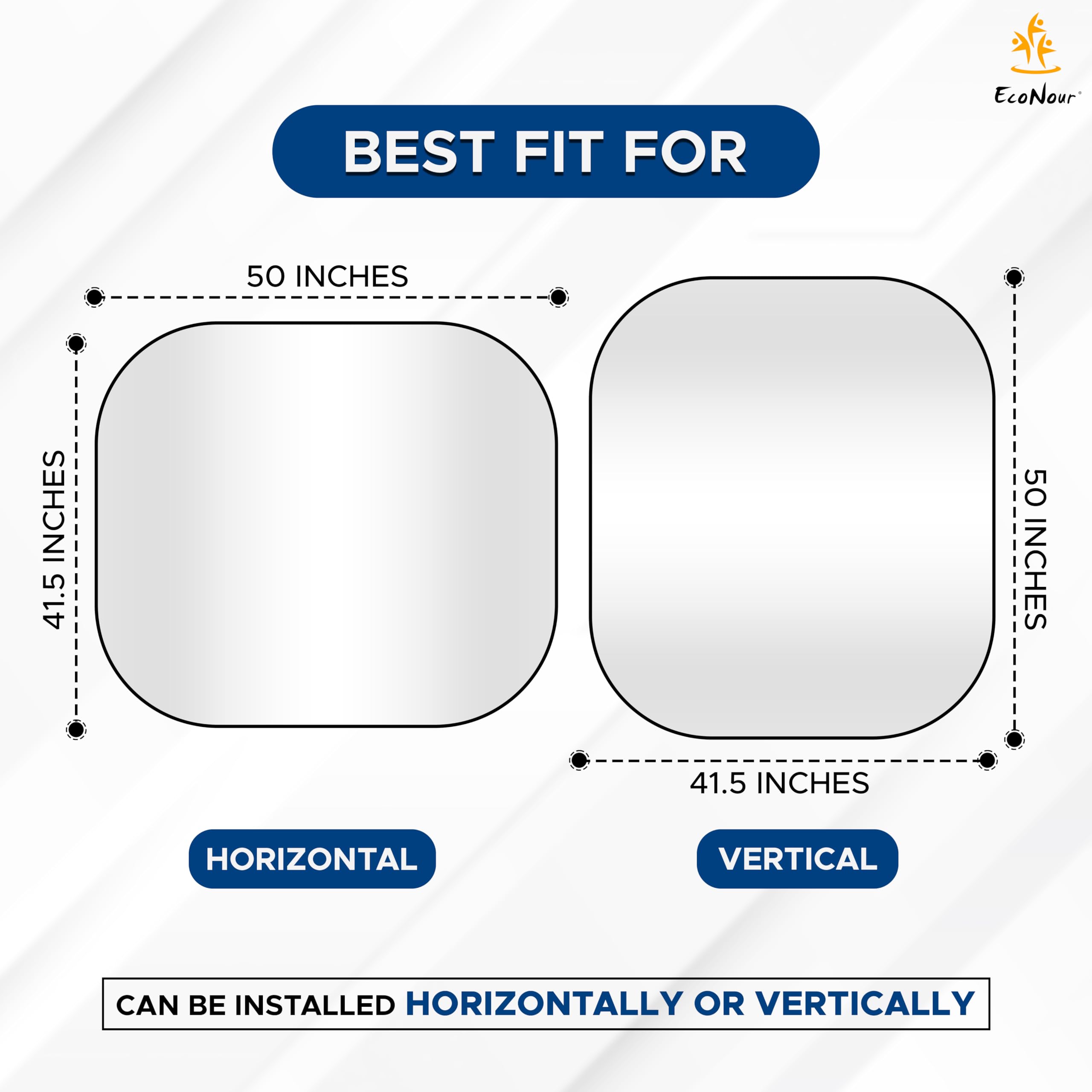 Econour 2-Piece Foldable Spring Rv Windshield Sunshade, Reflective 230T Nylon Keeps Your Rv Cool, Front Rvs, Trucks, Motorhomes,