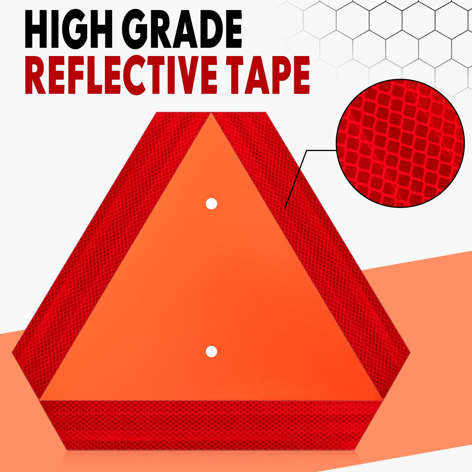 Yaocom 2 Sets Slow Moving Vehicle Sign with Mounting Bracket 14 x 16 Inch Slow Moving Vehicle Triangle Sign Aluminum Warning Tri