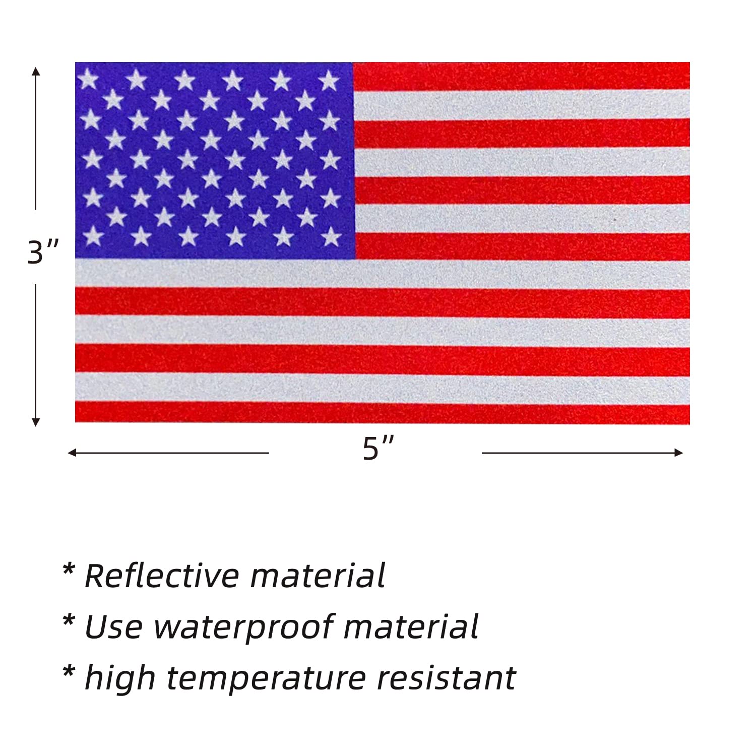 WZCNDIDI American Flag Decal,3pcs USA Flag Decal Sticker, Reflective Car Stickers for Cars/Trucks - Support US Military