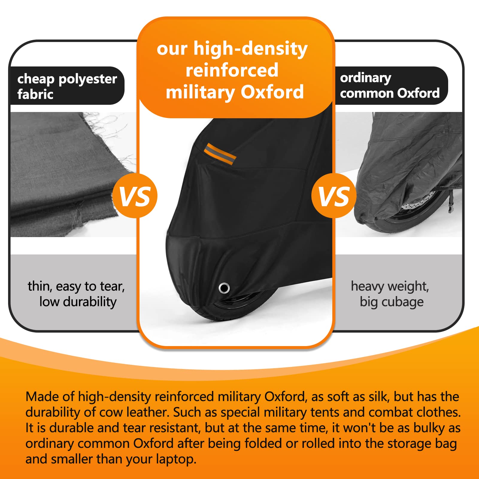 Romgtnn Universal Motorcycle Cover Waterproof Outdoor Storage All Weather Rain Snow Sun Winter All Season Durable With Lockholes Black Oxford 108 Extra Large Harley Davidson Heavy Duty Touring Cover