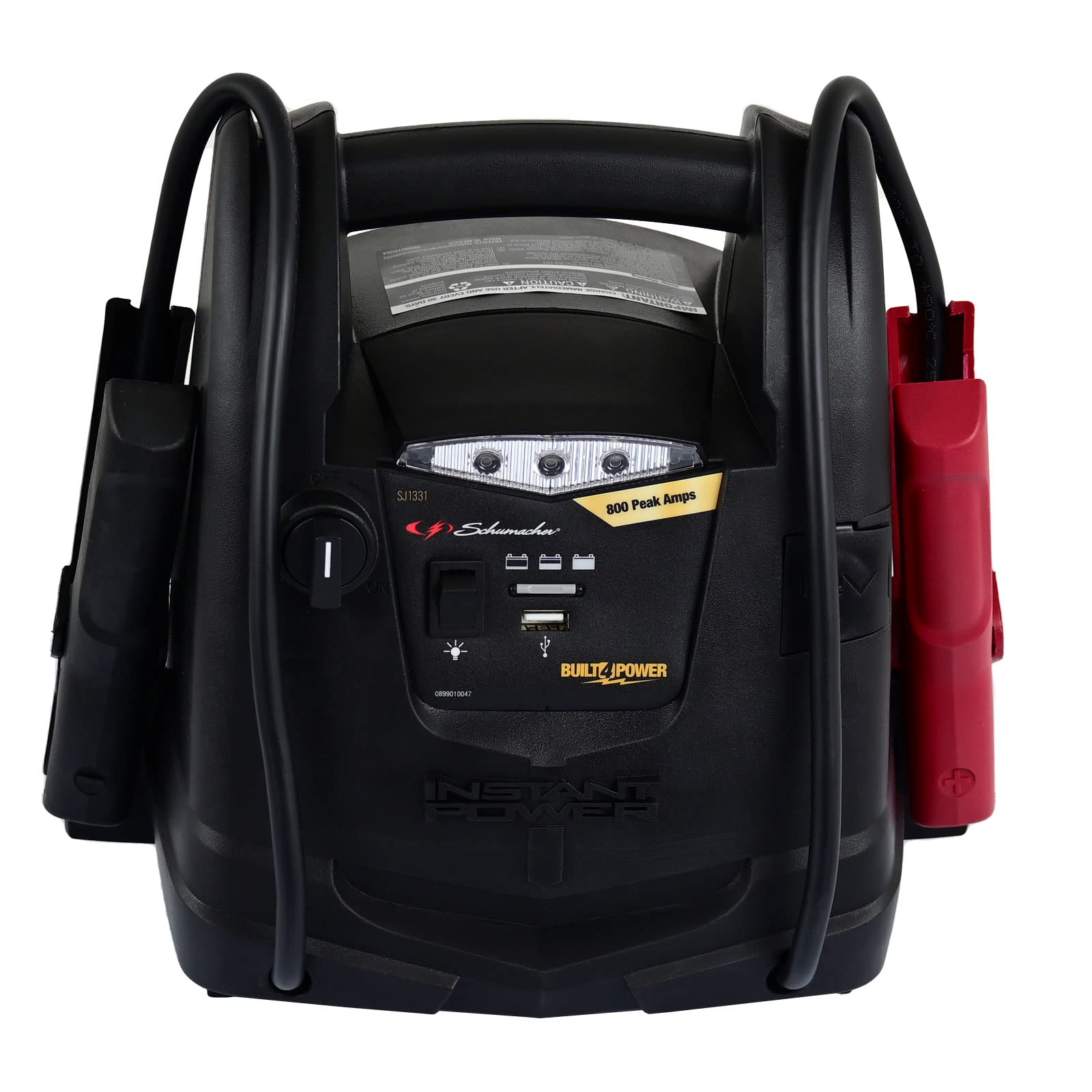 Schumacher SJ1331 Rechargeable AGM Jump Starter - 800 Amps, Air Compressor, 12V DC/USB Power Station for Gas/Diesel Vehicles