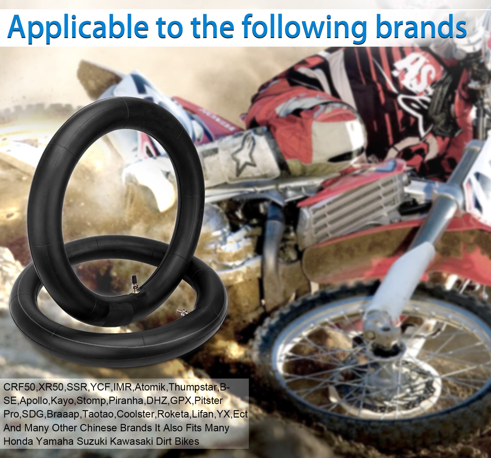 90/100-14" 3.00-14 Inch Rear Inner Tube For 125Cc 140Cc Pit Pro Trail Foot Dirt Bike 2 Pack By Gator Parts