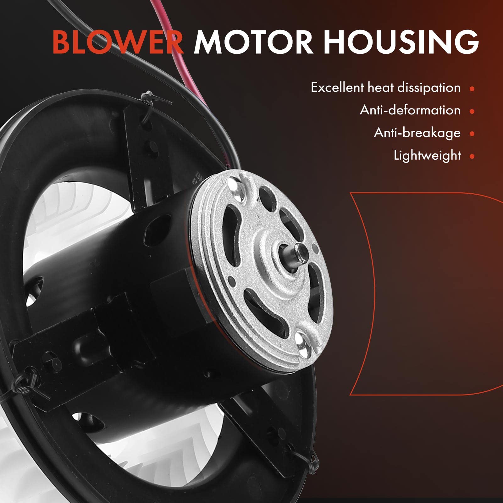 A-Premium Hvac Heater Blower Motor Assembly Compatible With Freightliner & Volvo Vehicles - Classic 2001-2010, Classic Xl, Fl106, Fl112, Fl50, Fl60, Fl70, Fl80, Flc112, Fld112, Vn, Front Side