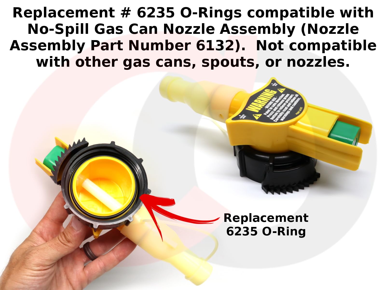 Captain O-Ring - Replacement 6235 O-Rings For No-Spill Gas Can Nozzle Assembly (4 Pack)