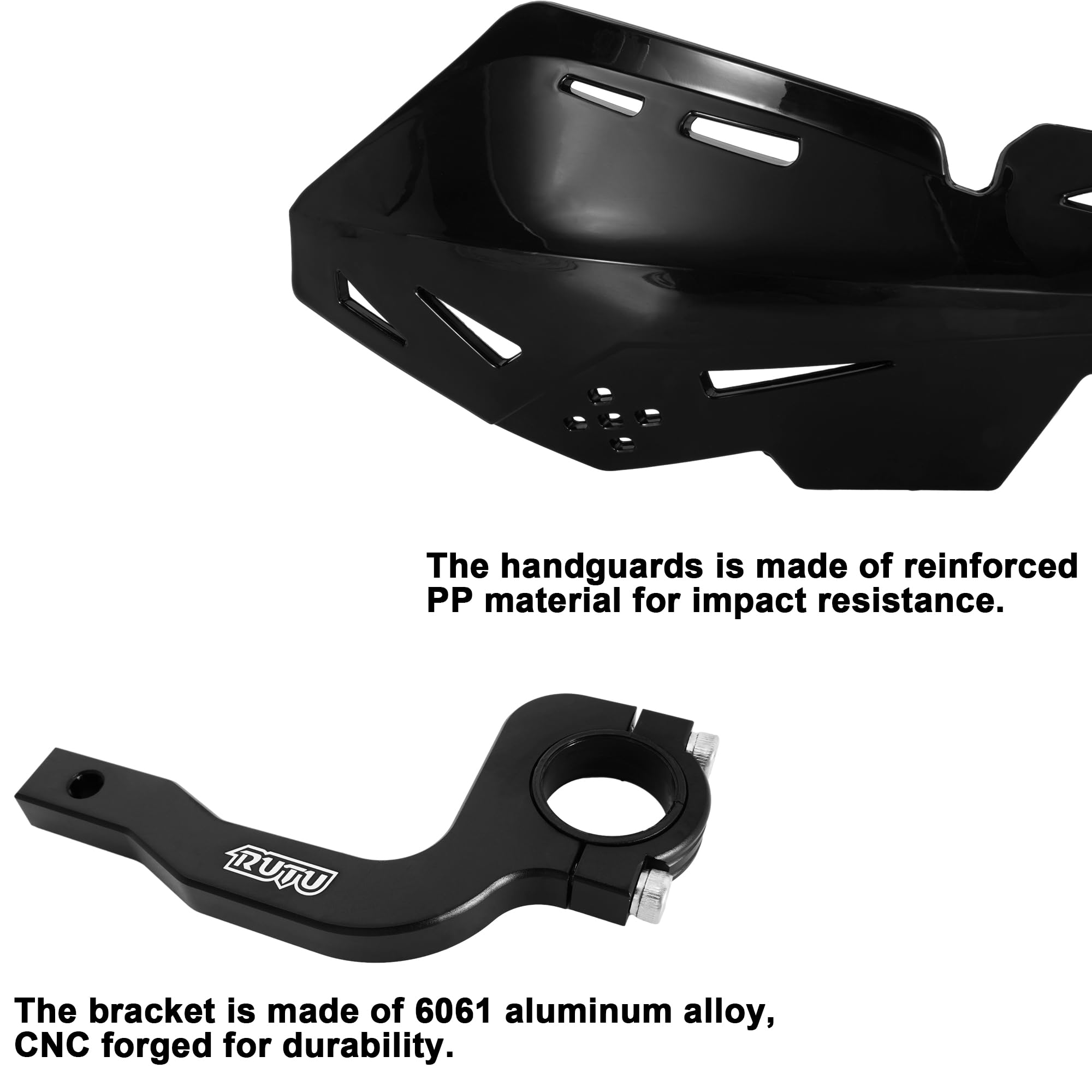 RUTU 7/8'' 22mm and 1 1/8'' 28mm Universal Motorcycle Hand Guards with CNC Bracket for Dirt Bikes Off-Road ATV Motorcross Enduro