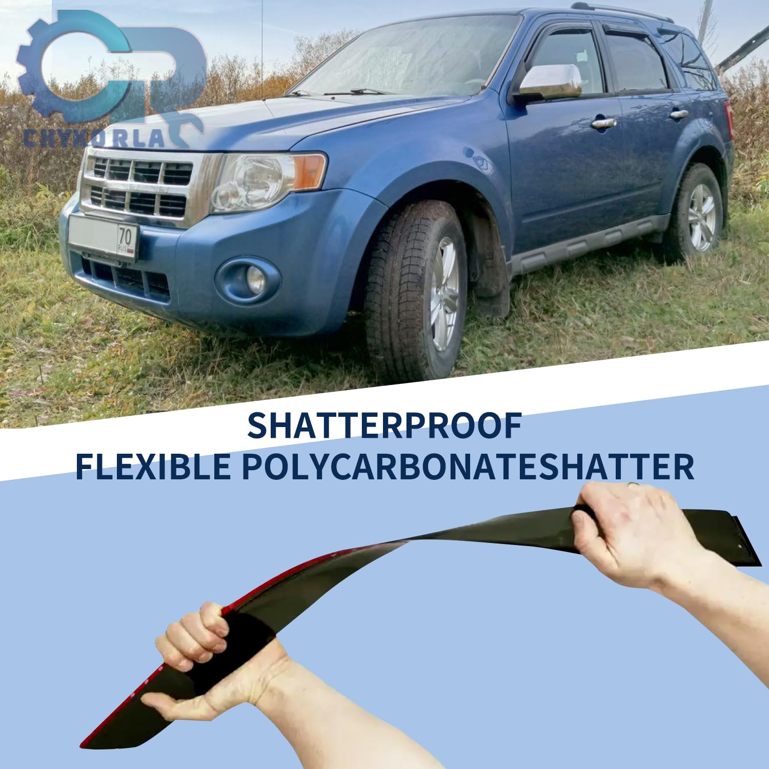 Window Visor Rain Guard Compatible With 2001-2012 Ford Escape, Fit For 2008-2011 Mazda Trubute, Fit For 2005-2011 Mercury Marine