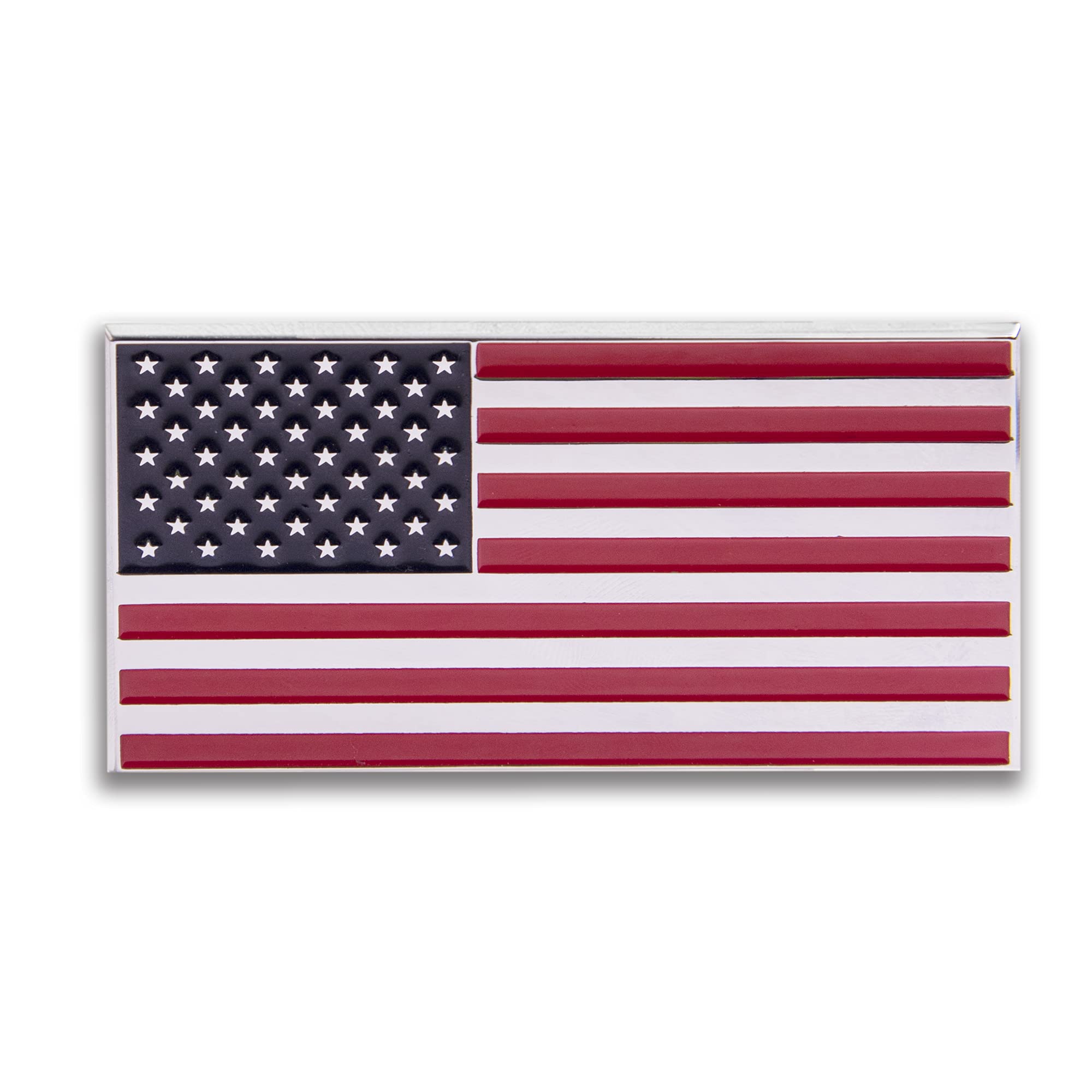 Patriot Accessories Red And Blue American Flag Metal Decal Auto Emblem