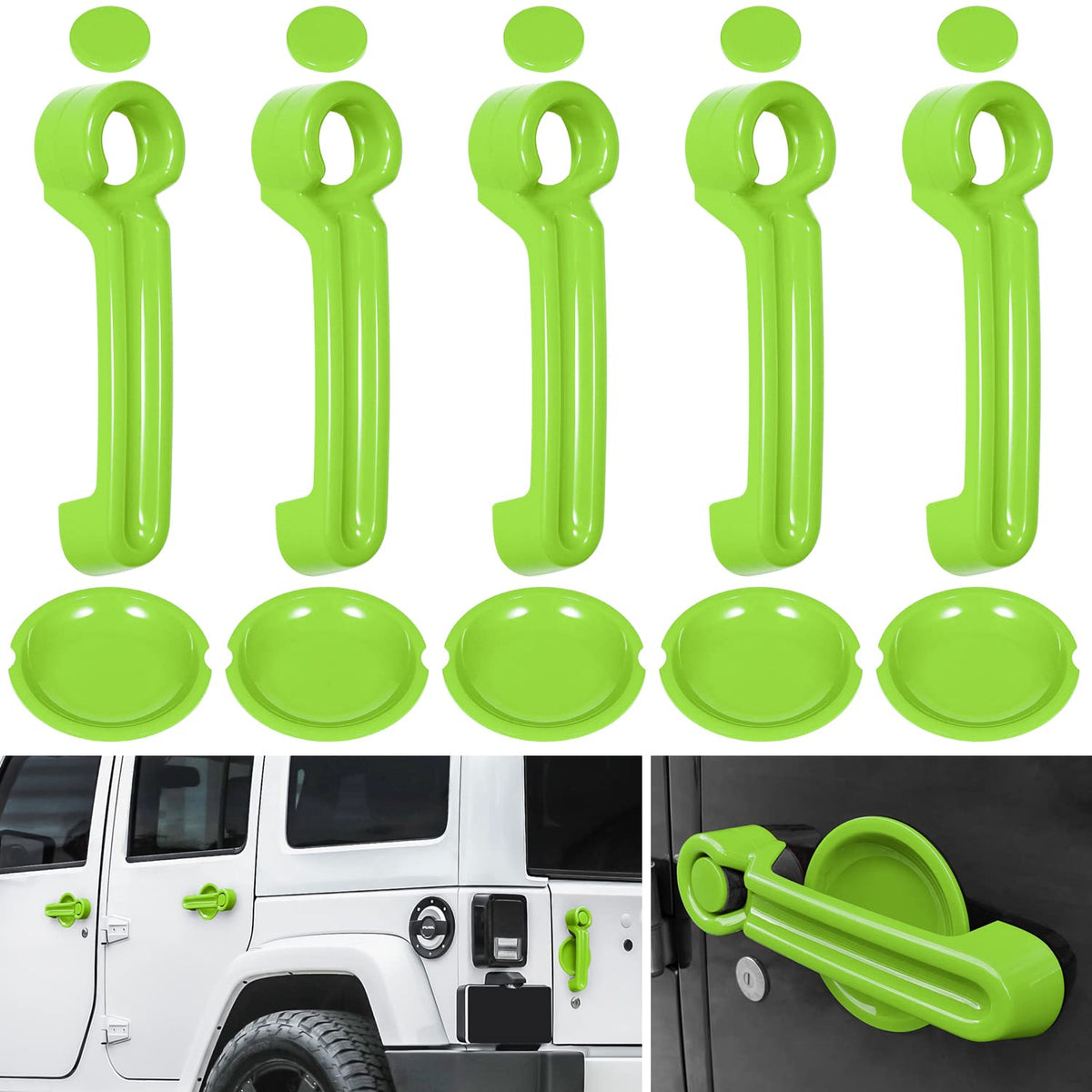 E-cowlboy Door Handle Cover Inserts+Tailgate Handle Cover+Recess Guard for 2007-2018 Jeep Wrangler JK JKU Sports Sahara Freedom 