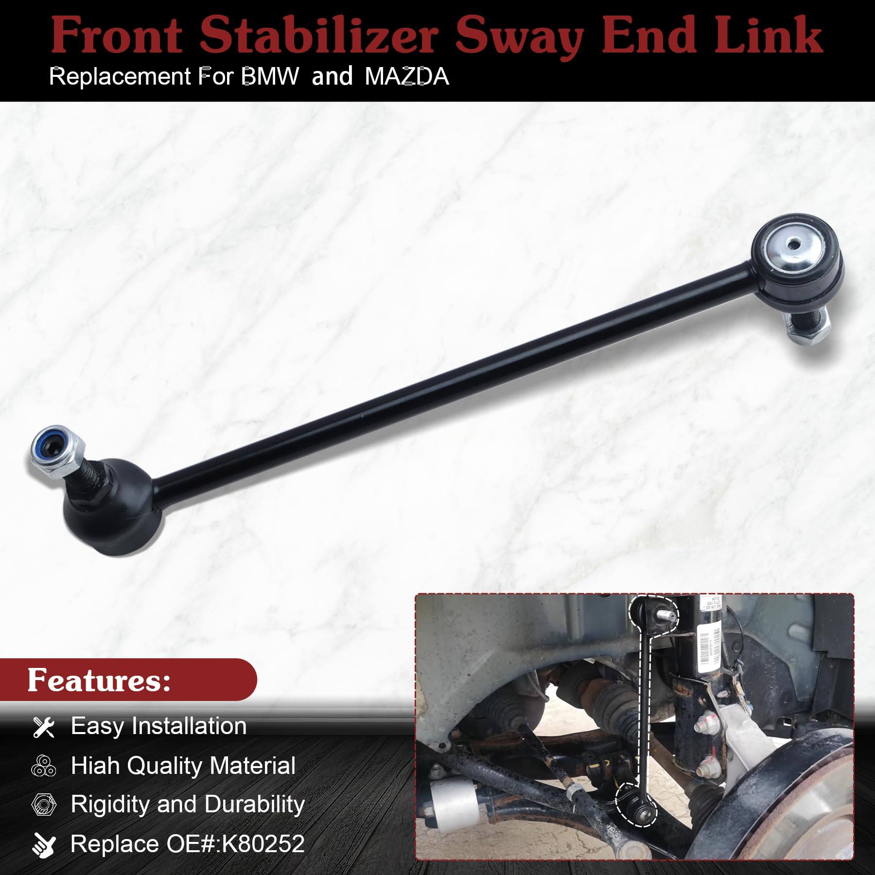 Stiueoav K80252 Sway Bar Link - Front Stabilizer End Link Compatible With 2005-2011 Chevrolet Cobalt Hhr?2004-2010 Chevrolet Mal