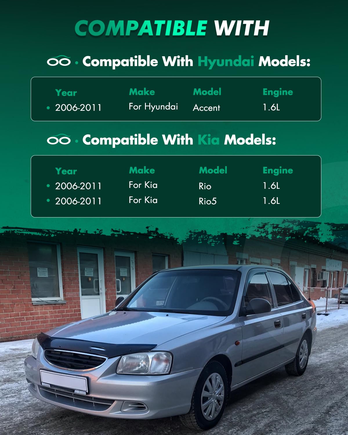 Scitoo Front Complete Struts Spring Assembly Shocks Struts Fits 2006-2011 For Hyundai Accent,2006-2011 For Kia Rio,2006-2011 For