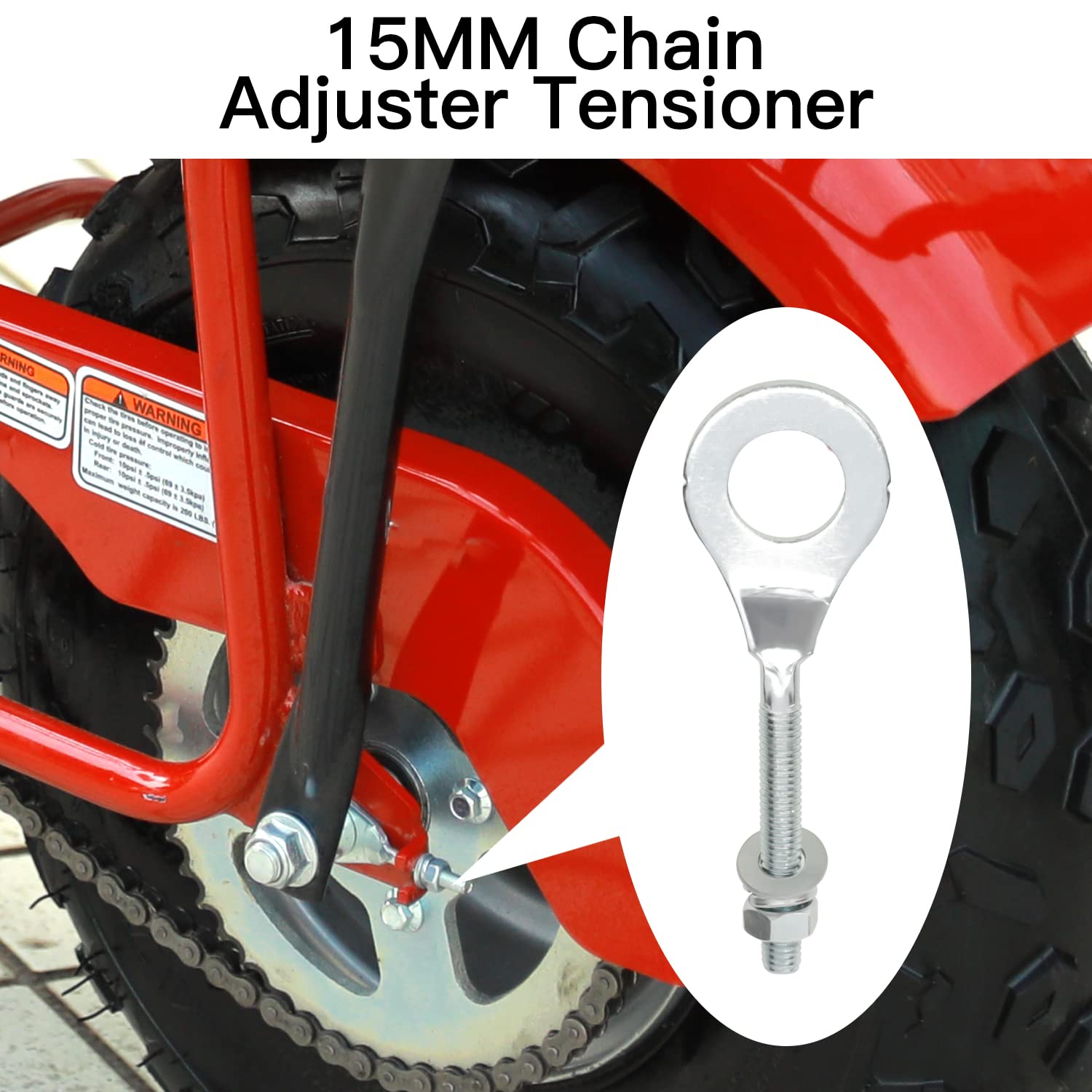 GREHUA 15mm Mini Bike Chain Adjuster Tensioner for 196cc 6.5HP Coleman CT200U CT200u-ex Massimo MB200 Baja Warrior MB165 MBX10 M