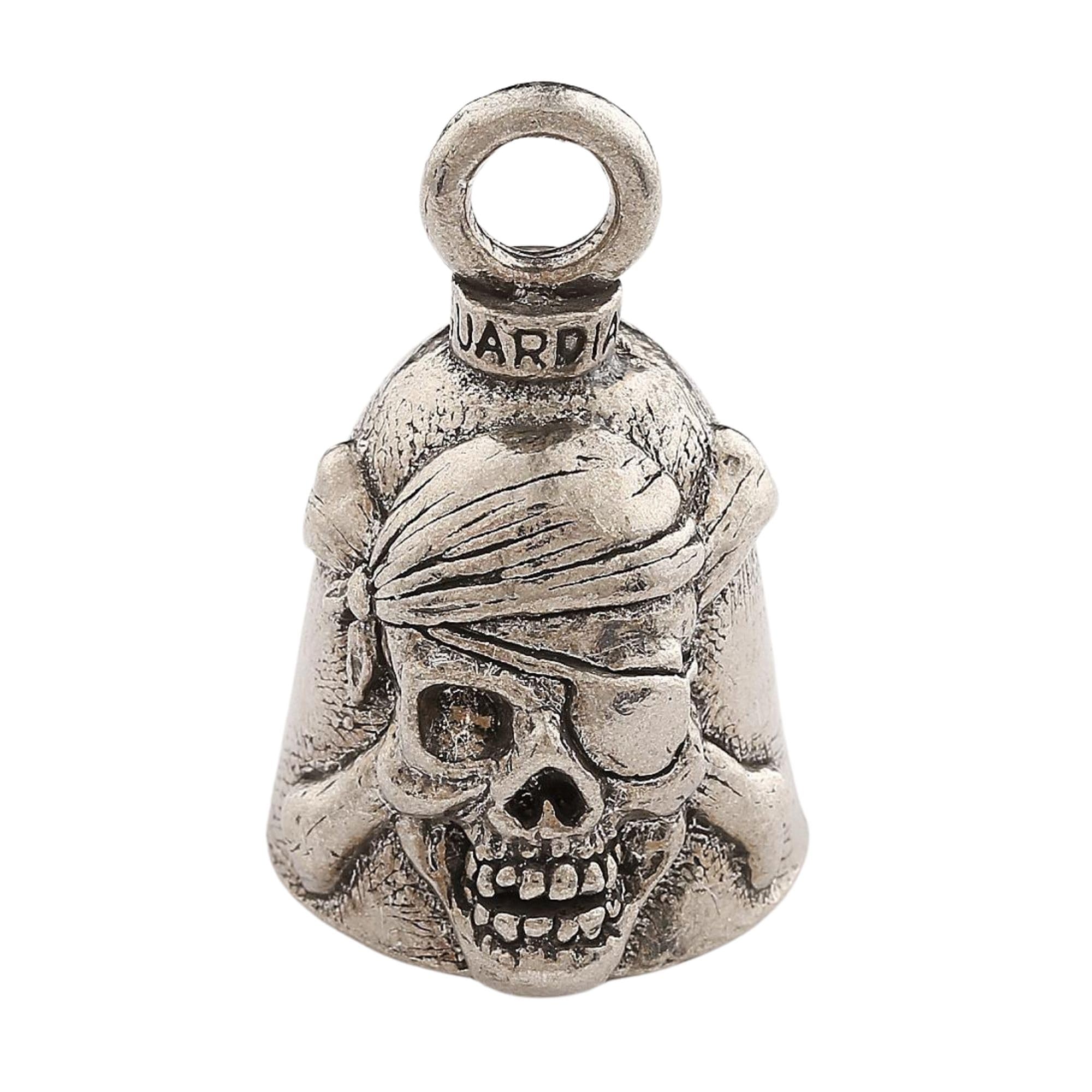 Guardian Bell Pirate Good Luck Bell W/Keyring & Black Velvet Gift Bag | Motorcycle Bell | Lead-Free Pewter | Good Luck Gift To F
