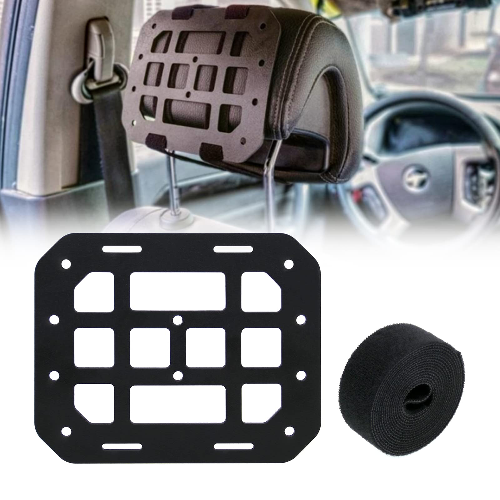 Rulline Vehicle Rigid Panel Compatible With Backpack Tactical Accessories For Car Headrest Gear Holder Molle Pouches Edc Tools