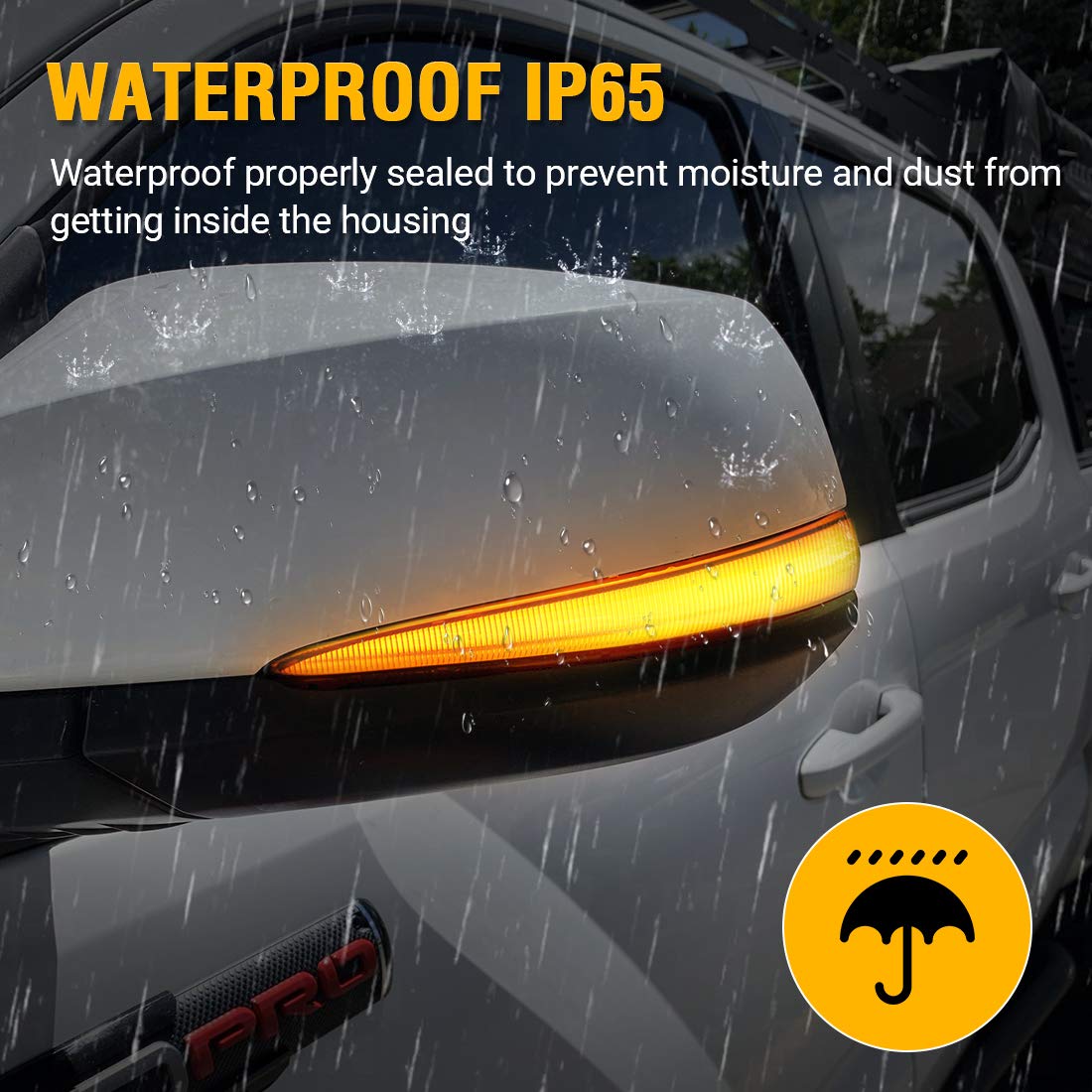 Suparee Led Side Mirror Turn Signal Lights, Sequential Dynamic Indicator Strip Fit For 2016-2021 Tacoma, 2019-2021 Rav4 Xa50, 20