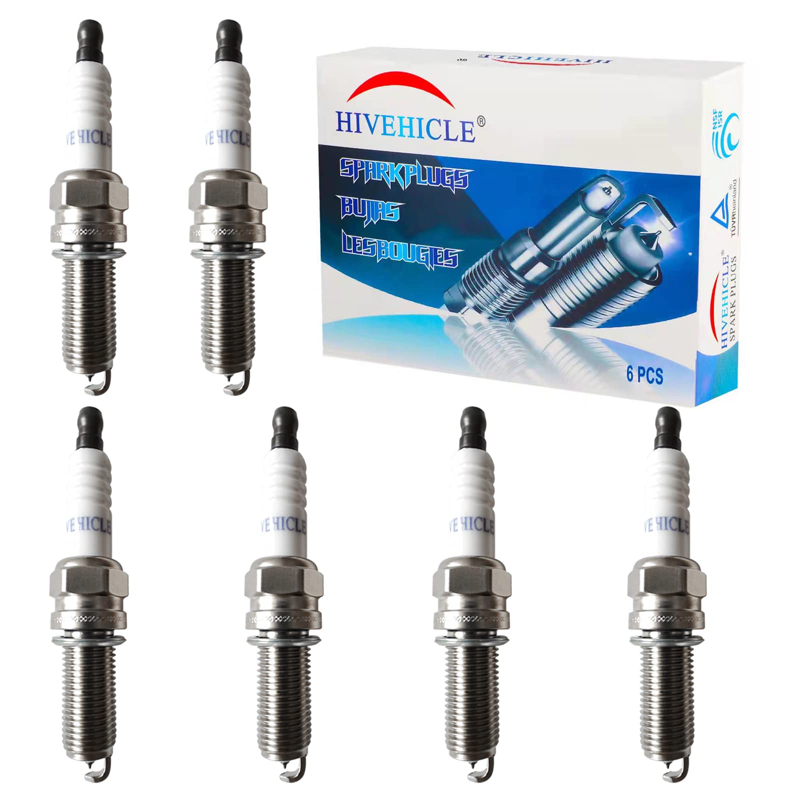 Hivehicle V7415 Iridium Spark Plugs – Replacement Of #93175 Lkr7Dix-11S (6 Pack)