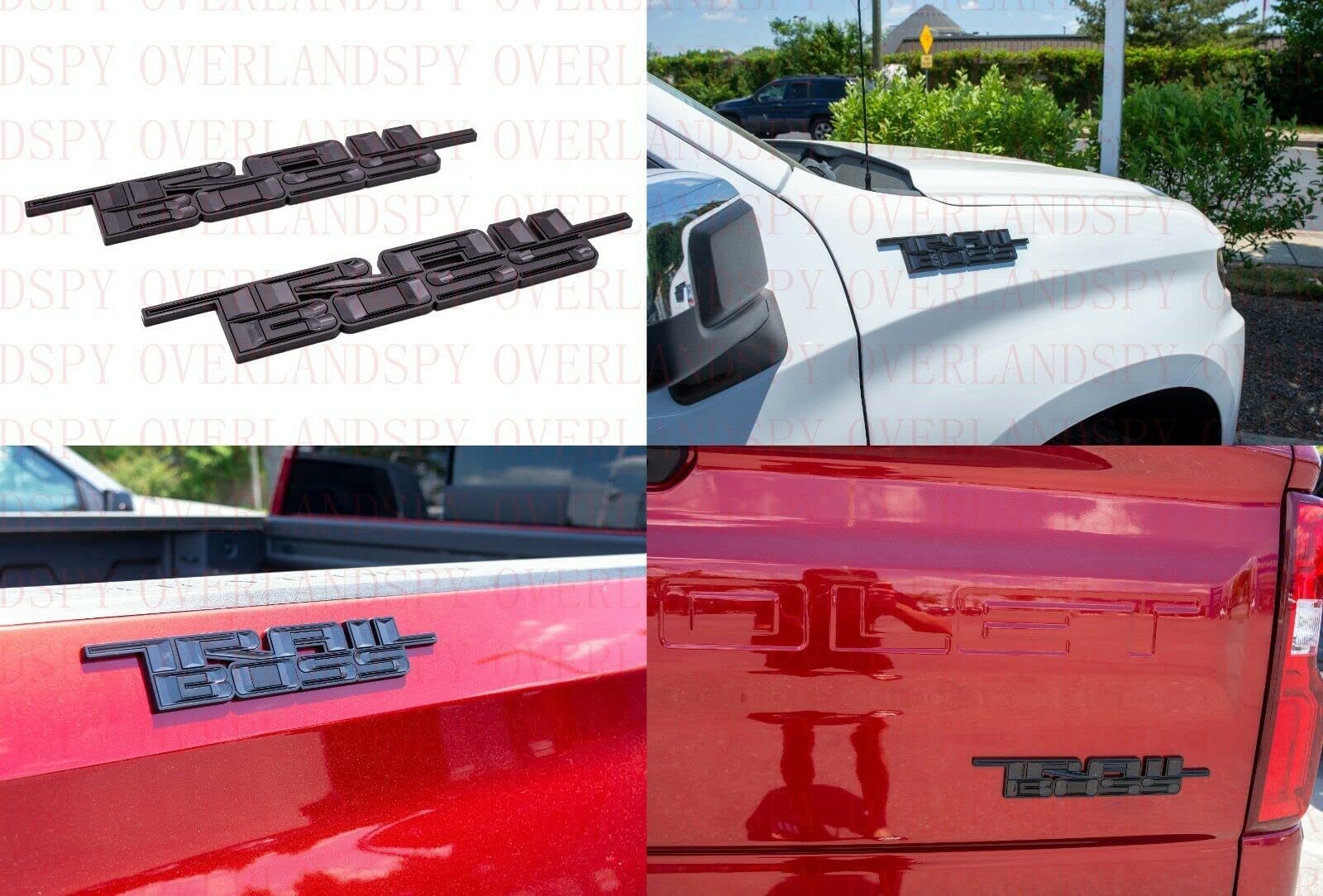 Ssdd 2019-2021 Trail Boss Emblem 3D Badge Side Decal Nameplate Sticker Replacement For Chevy Silverado 1500 2500 Hd (Matte Black), Ch-Trail