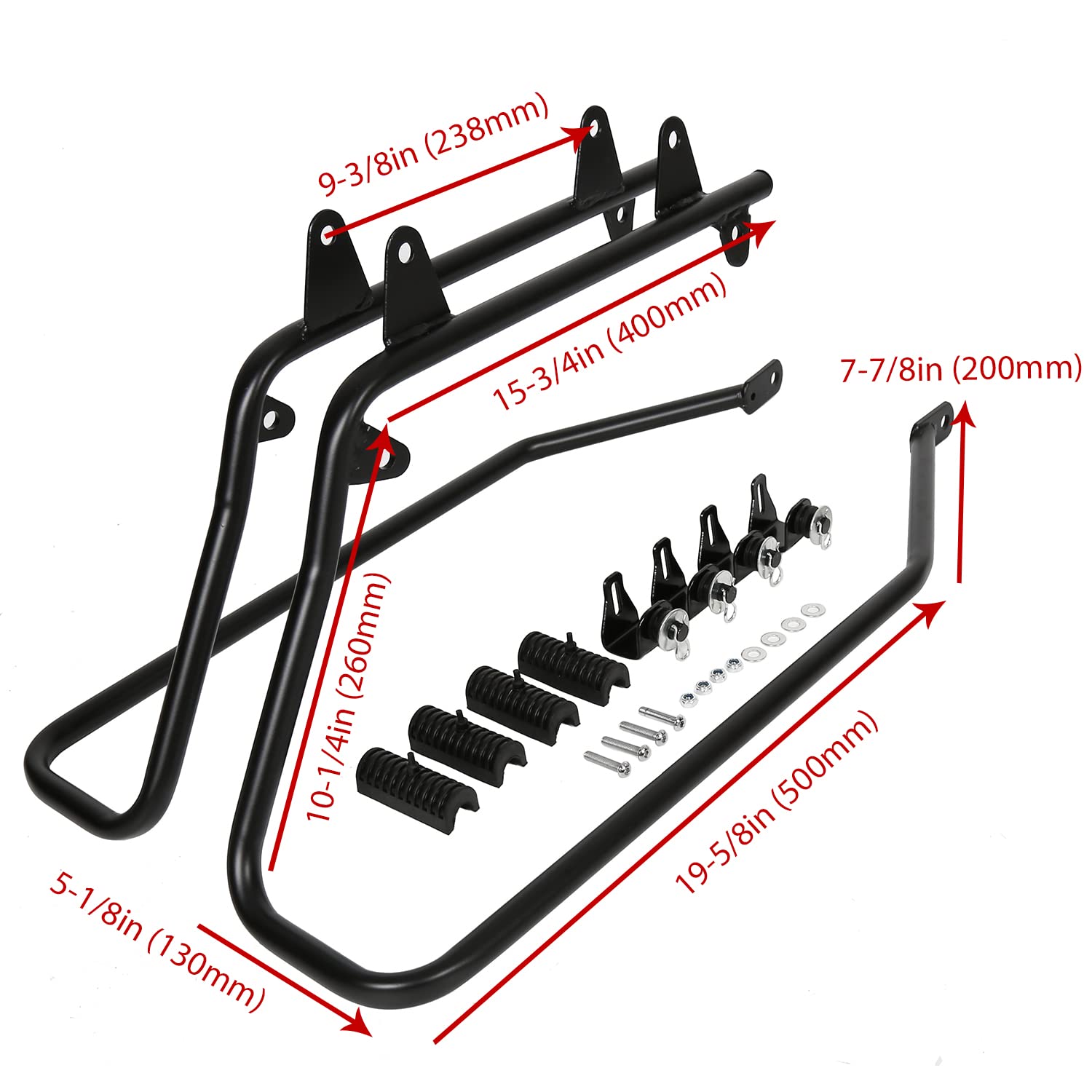 Saddlebag Conversion Brackets Compatible With 1984-2013 Harley Davidson Softail W/Hardware (Except For Deuce Models) Black