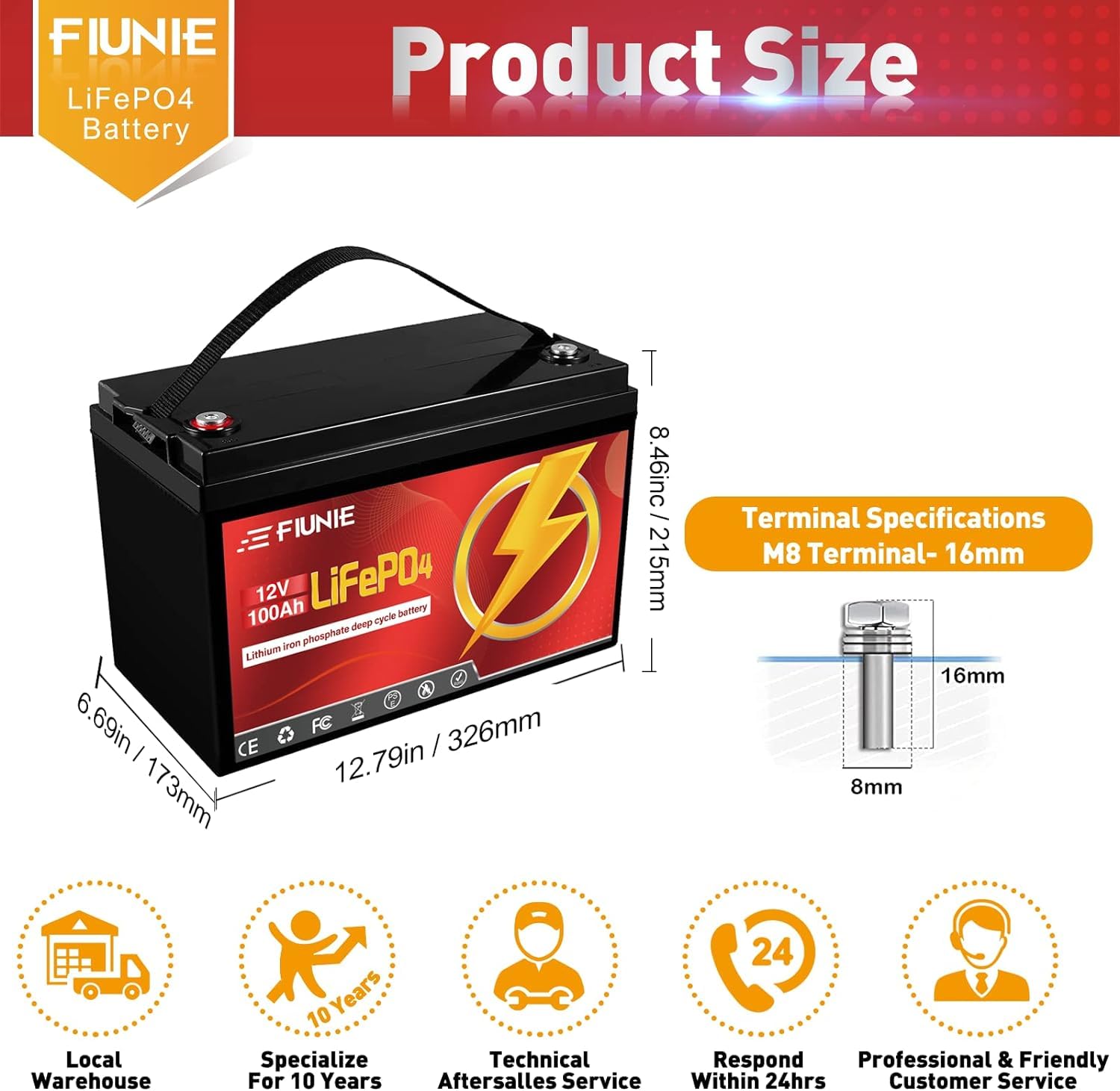 12V 100Ah Lithium Battery With Bluetooth For Trolling Motor, Rv, Comping, Marine, Solar, Off-Grid, Lifepo4 Battery Deep Cycles R