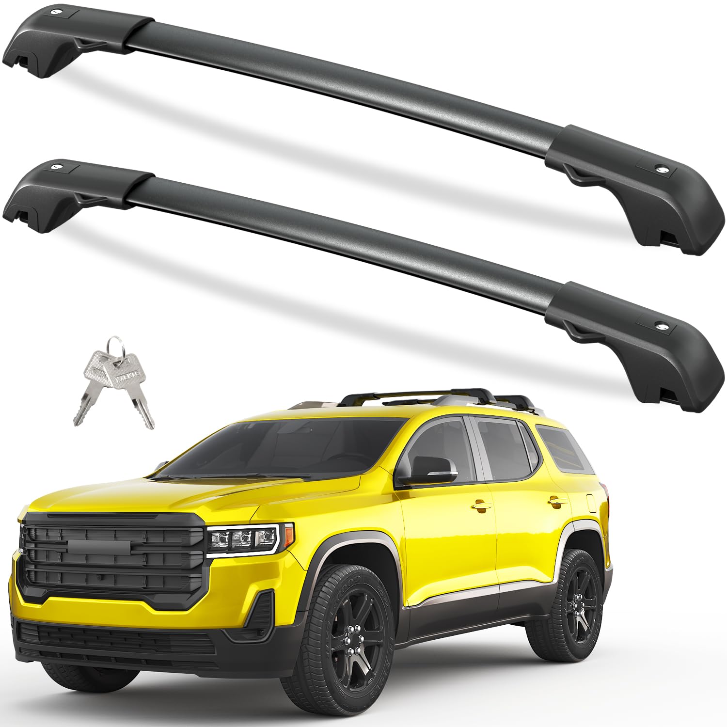 Tuyoung Lockable 220lbs Roof Rack Cross Bars Compatible with GMC Acadia 2017 2018 2019 2020 2021 2022 2023(with Raised Rails)