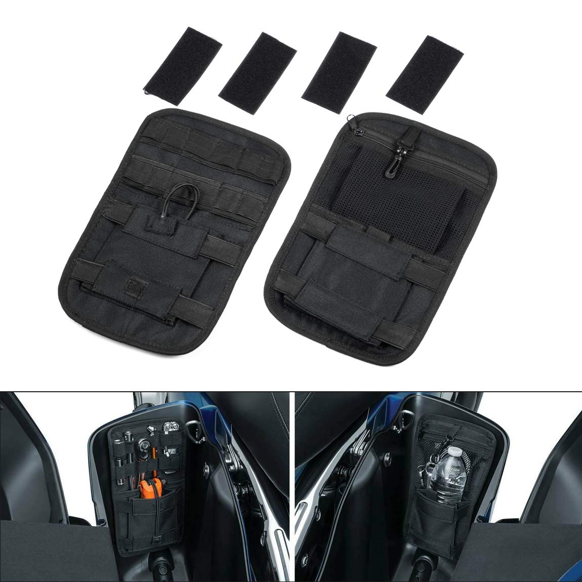 Pbymt Saddlebag Organizer Saddle Hard Bag Storage Compatible For Harley Touring Road King Street Electra Glide 1980-2024