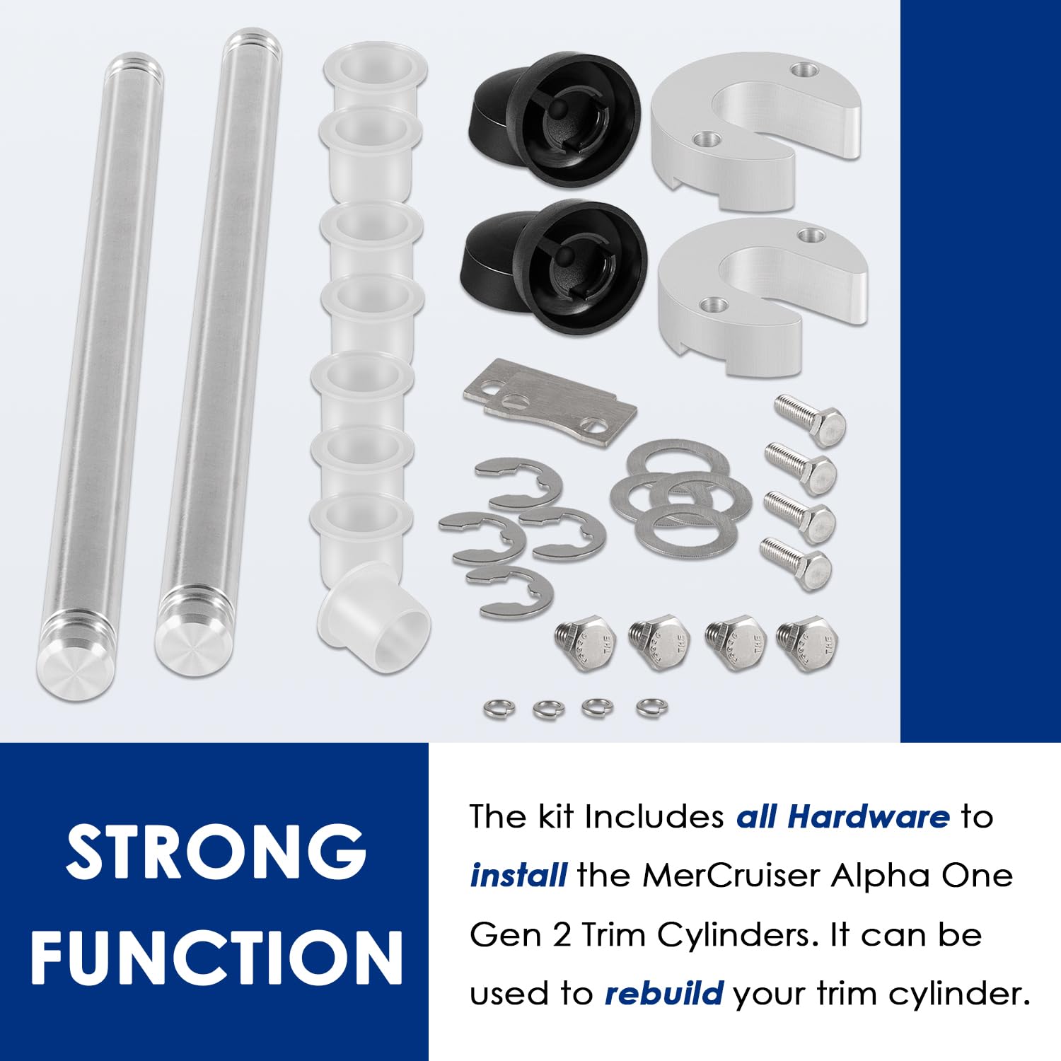 9B-116B Trim Cylinder Pin Cap Bushing Hardware Kit Fit For Mercruiser Alpha 1 Gen 2 Replaces For Sei Marine 9B-116 Mercruiser Alpha One Gen Ii Trim Cylinder Hardware Kit