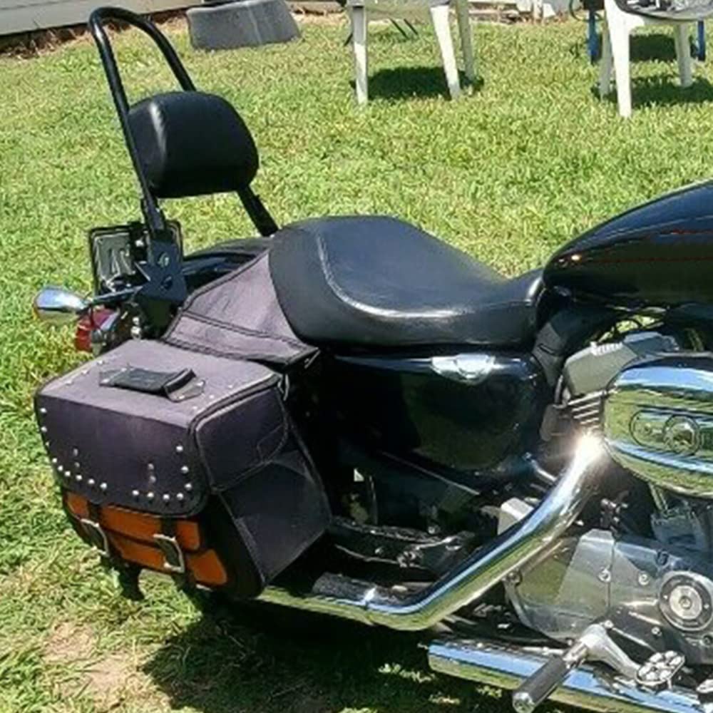 Ecotric Detachable Sissy Bar Passenger Backrest Compatible With 2004-Up Harley Sportster Xl883C 883R Xl1200R 1200C 1200S Xlh883 Xlh1200 Motorcycle Backrest W/Cushion Pad