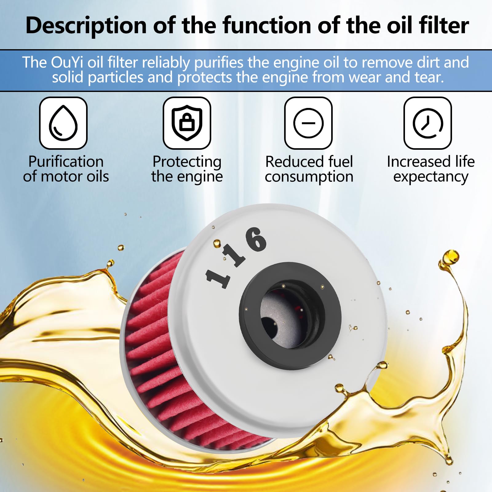 Motorcycle Air Filter & Oil Filter Replacement for Honda CRF250R 2004-2009 CRF250X 2004-2013 CRF450R 2002-2008 CRF450X 2005-2013