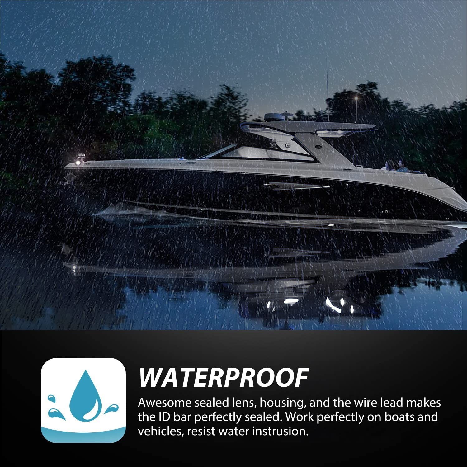 Nilight 10Pcs 3.8'' 6Led White Led Indicator Light Truck Camper Side Marker Clearance Lights For Marine Boat Stern Yacht Kayak S