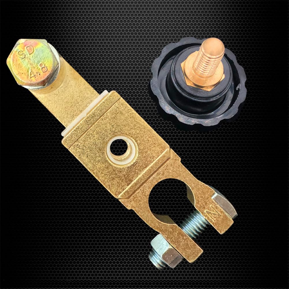 Ampper Top Post Battery Disconnect Switch, Battery Master Switch Isolator W/ M8 Top Bolt For Power Disconnect Cut Off (2 Pack)