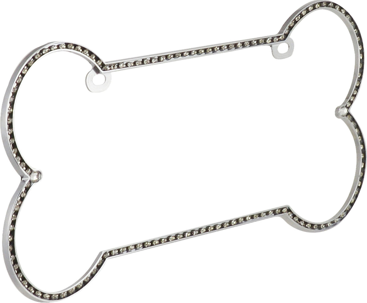 Bell Automotive 22-1-46454-8 Universal Dog Bone Shaped Rhinestone Design License Plate Frame