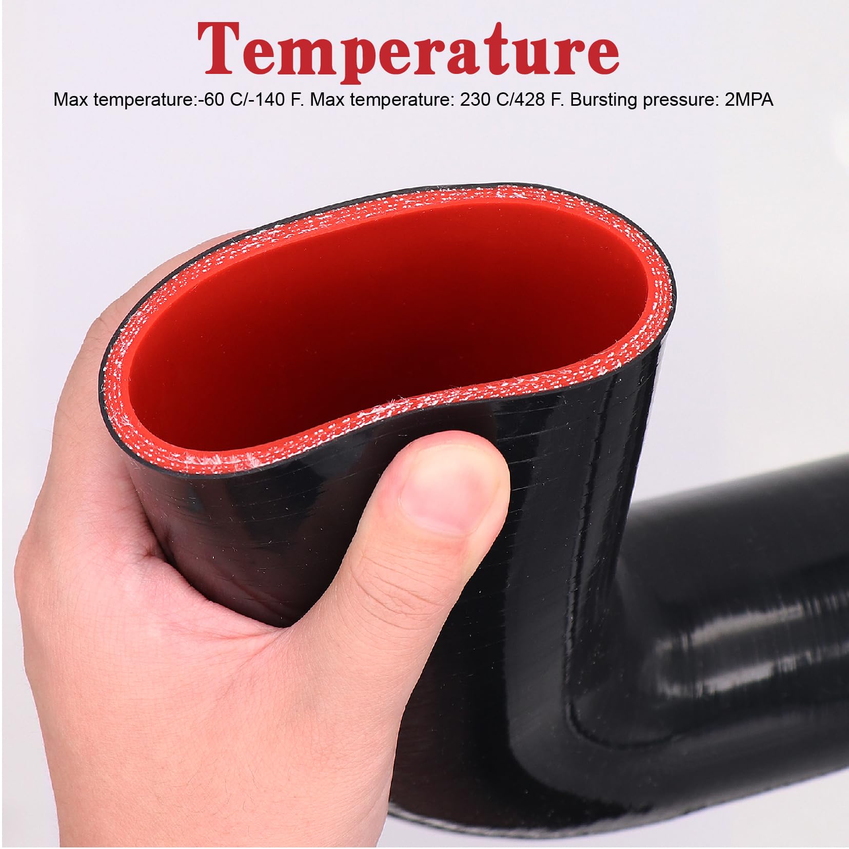 Taukealugs 90 Degree Elbow Coupler Silicone Hose 4-Ply 2.75-Inch(70Mm) For Turbo/Intercooler/Intake Piping,Length 120Mm Thicknes