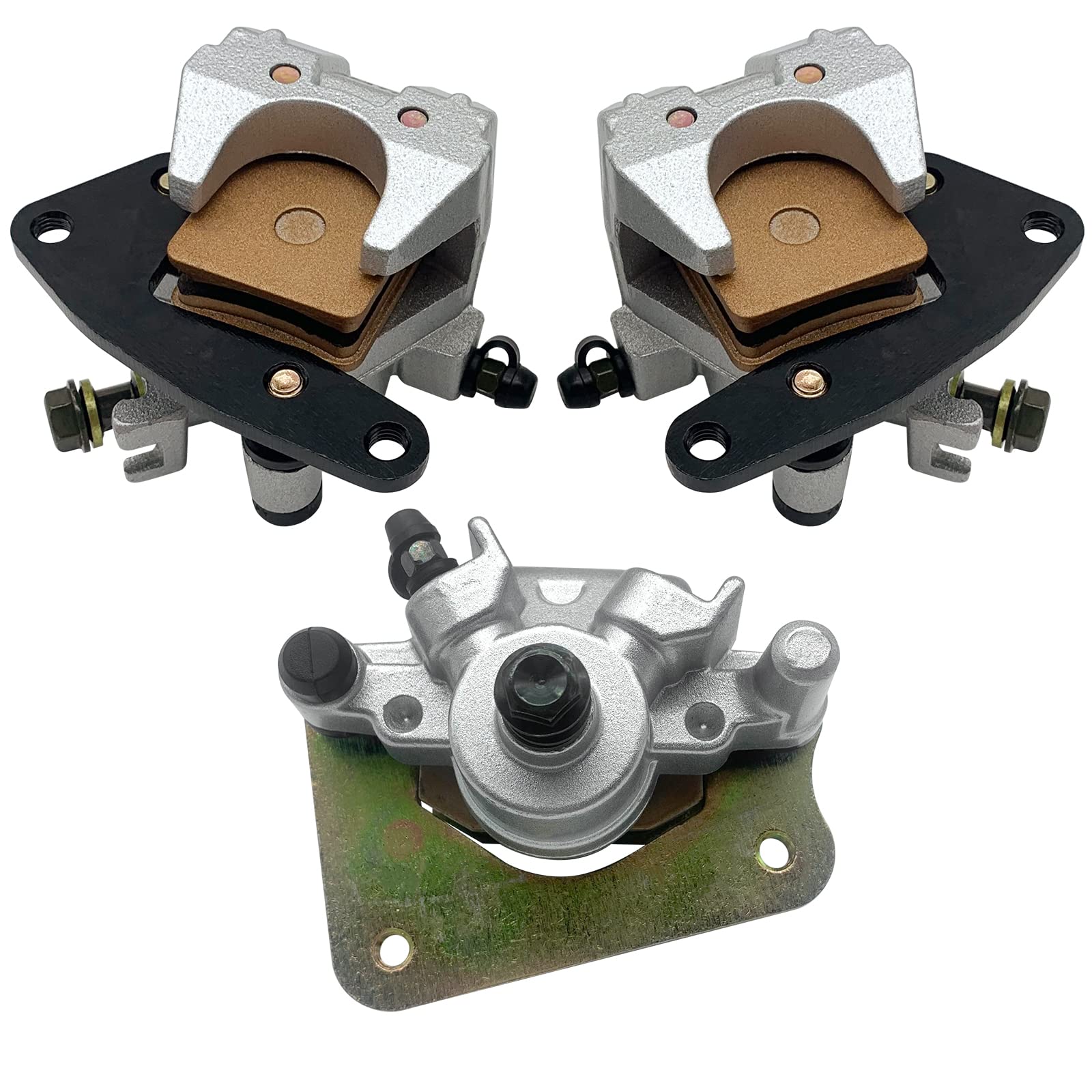 Front Left Right & Rear All Brake Calipers For Yamaha Kodiak 400 2000-2002 Kodiak 450 2003-2004 Wolverine 450 2006-2010 Yfm400 Yfm450