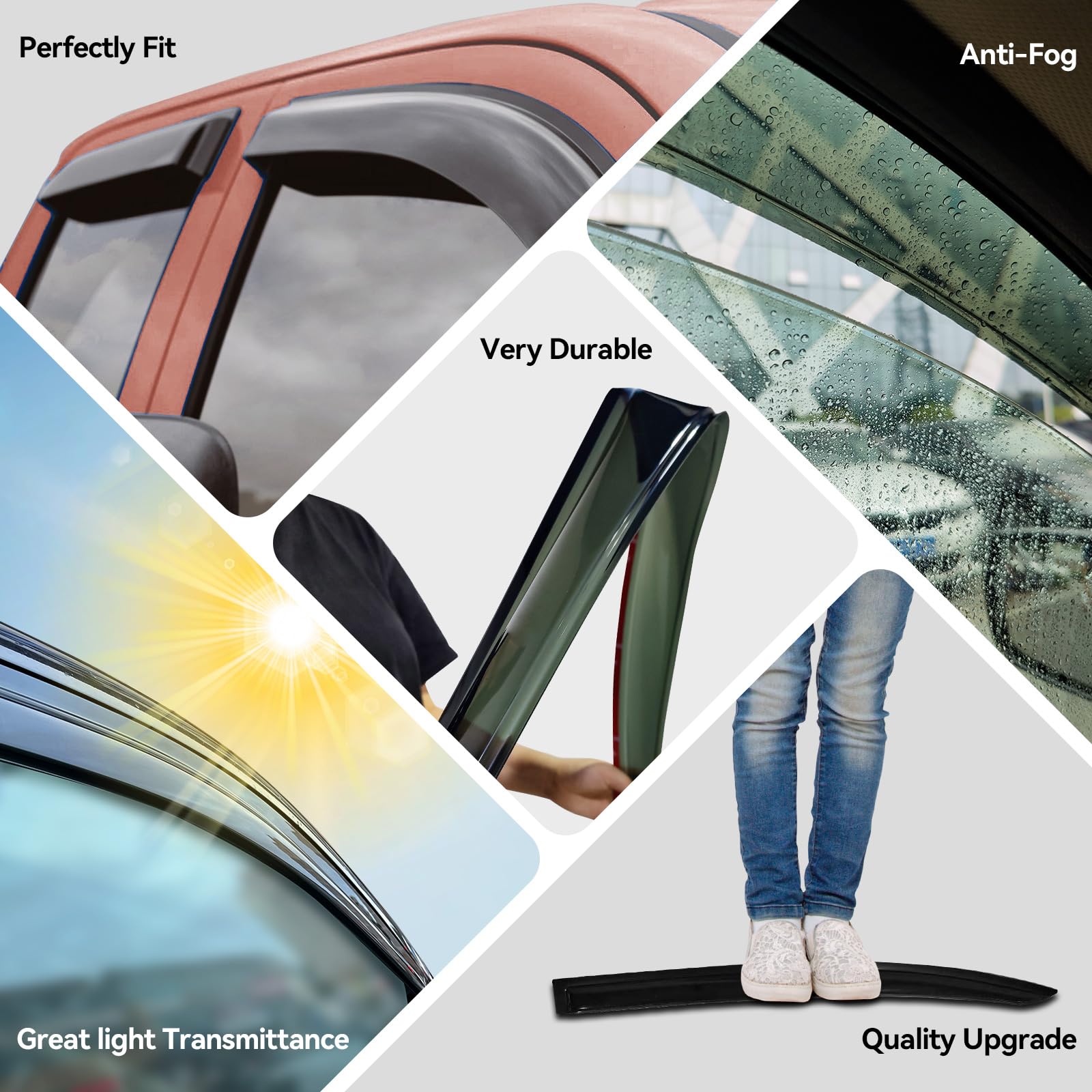 Window Visors Rain Guards Shield for 2012 2013 2014 Toyota Camry, Out-Channel Window Vent Wind Deflectors Visors Shades for 12 1