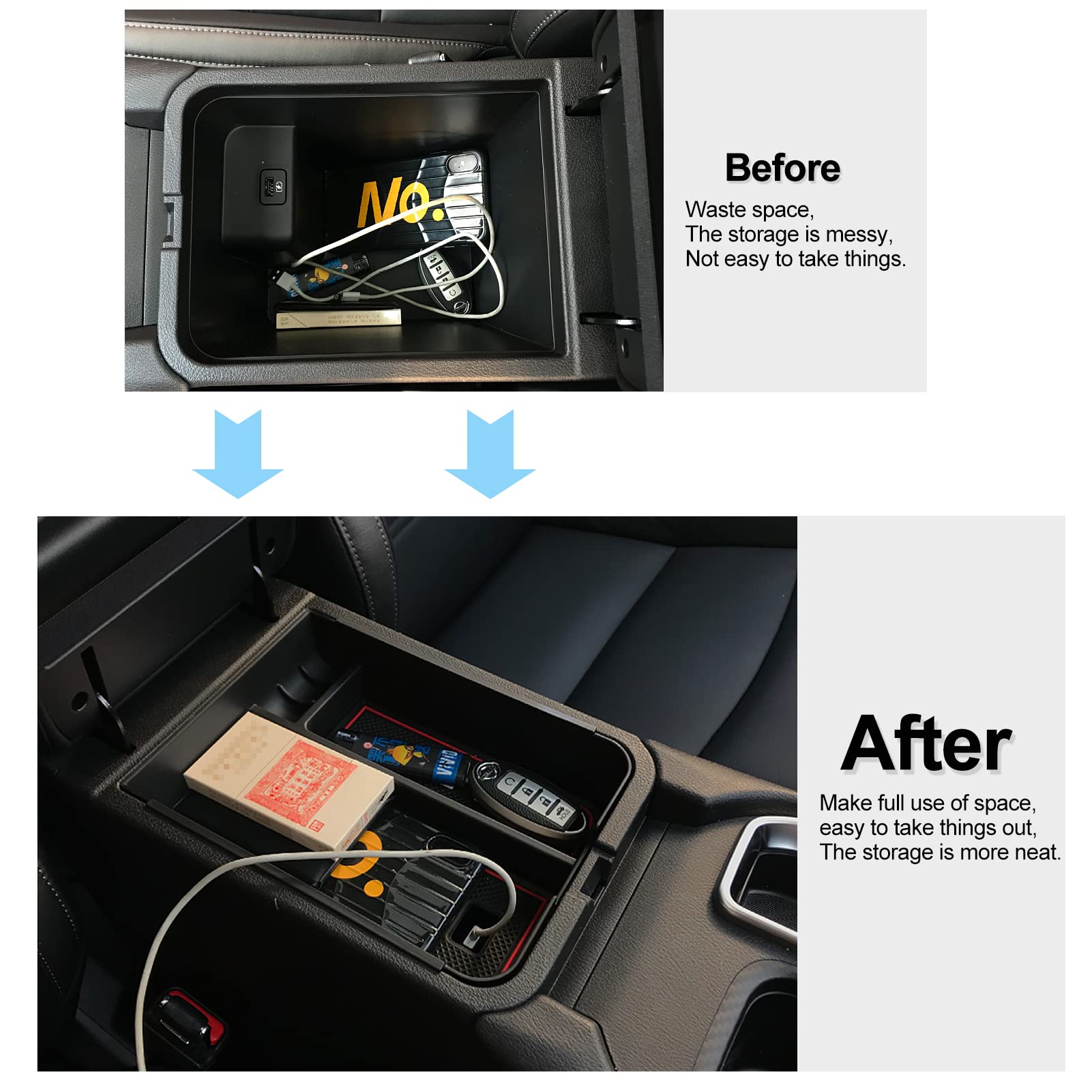 Anfokas Compatible With Nissan Sentra 2025 2024 2023 2022 2021 2020 Accessories Car Center Console Organizer Armrest Cover Armrest Storage Box Tray Insert Glove Pallet