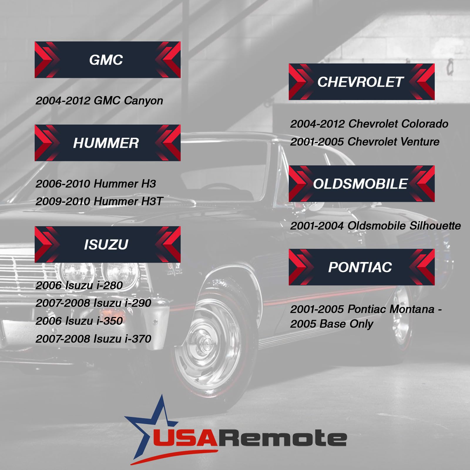 Key Fob Keyless Entry Remote Shell Case & Pad fits Chevy Colorado Venture / GMC Canyon / Hummer H3 / Pontiac Montana / Oldsmobil