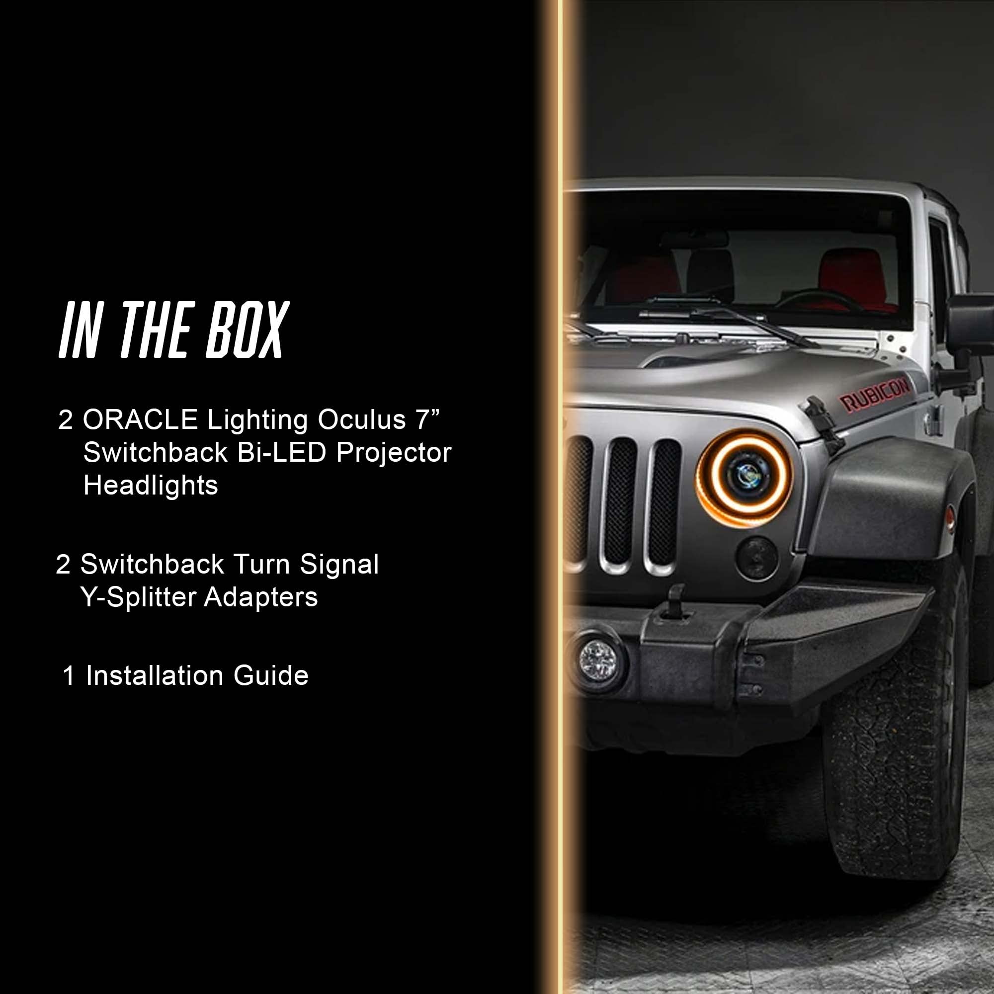 Oracle Lighting Oculus Switchback Bi-Led Projector Headlights | Jeep Wrangler Jk, 1 Pair 7'' Headlights, Part # 5876-023