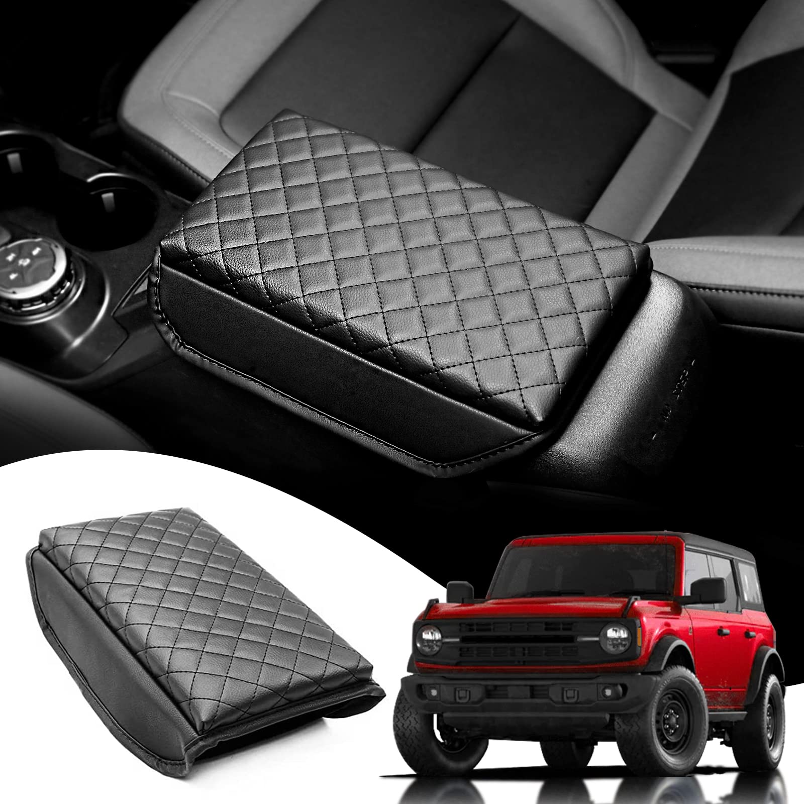 Mabett Center Console Cover For Ford Bronco Accessories 2021 2022 2023 2024 2025 2/4-Door,Prevent Dog Scratches Center Console P