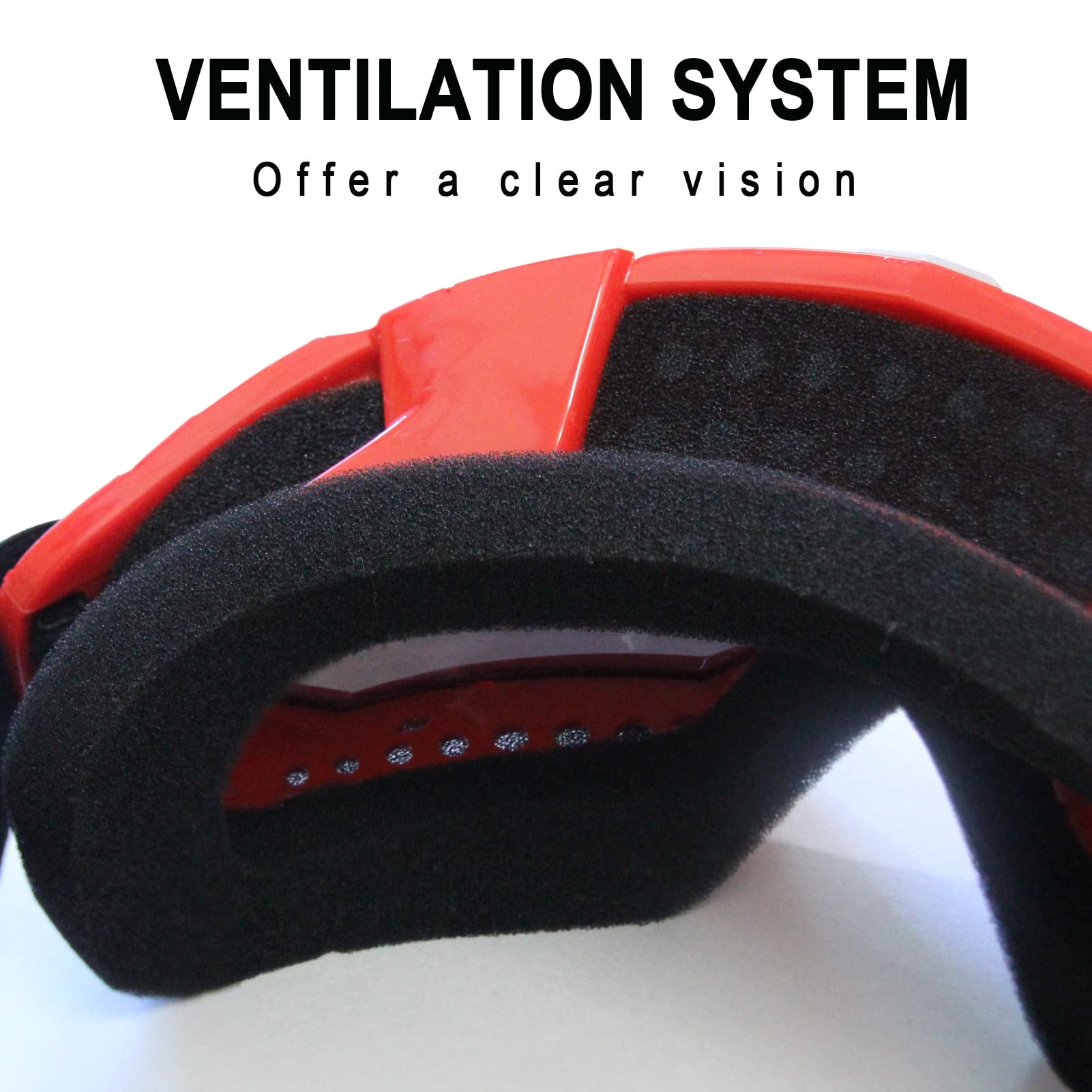 Shutuan Motorcycle Goggles Motocross Dirt Bike Goggles Atv Goggles For Adults Riding Goggles Uv 400 Offroad Goggles Mx Racing Helmet Goggles For Men Women Youth Kids (Red Frame+Color Lens)