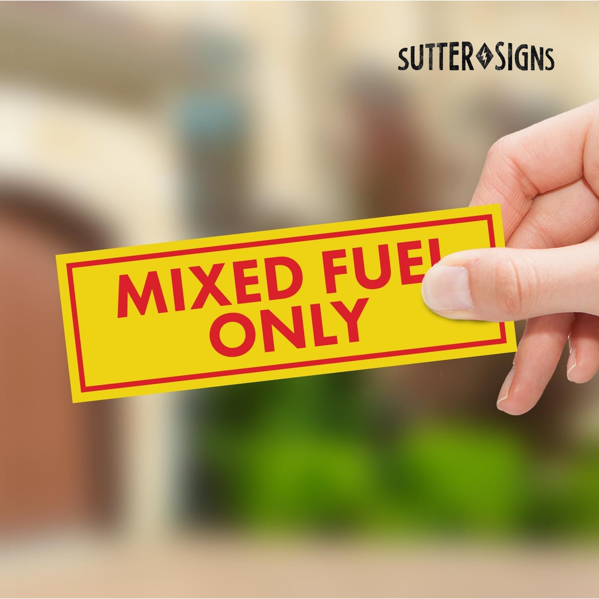 Sutter Signs 3Pc Mixed Fuel Only Stickers For Fuel Tank | Weatherproof Adhesive Decals For Trucks, Tractors, Fuel Cans, Gas Caps