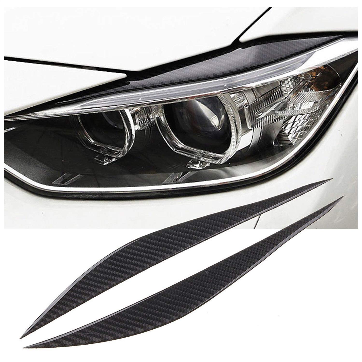 Xotic Tech Headlight Eyelid Overlay Decal Cover, Headlamp Eyebrow Eye Lid Decoration Sticker, Compatible with BMW 3 Series F30 2