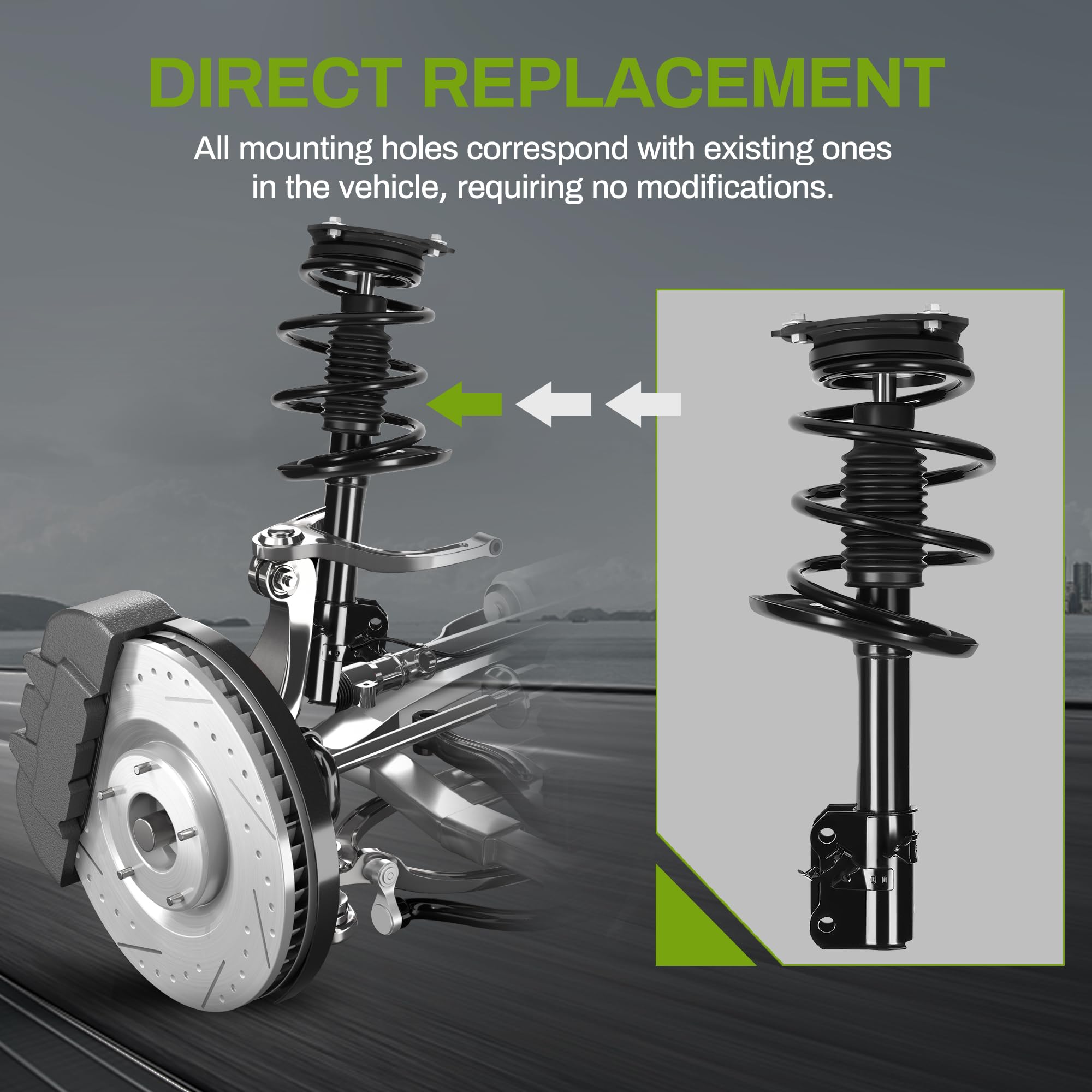 Autosaver88 Front Complete Struts Shocks And Coil Spring Assembly Compatible With 2009-2014 Maxima Sedan Fwd 3.5L