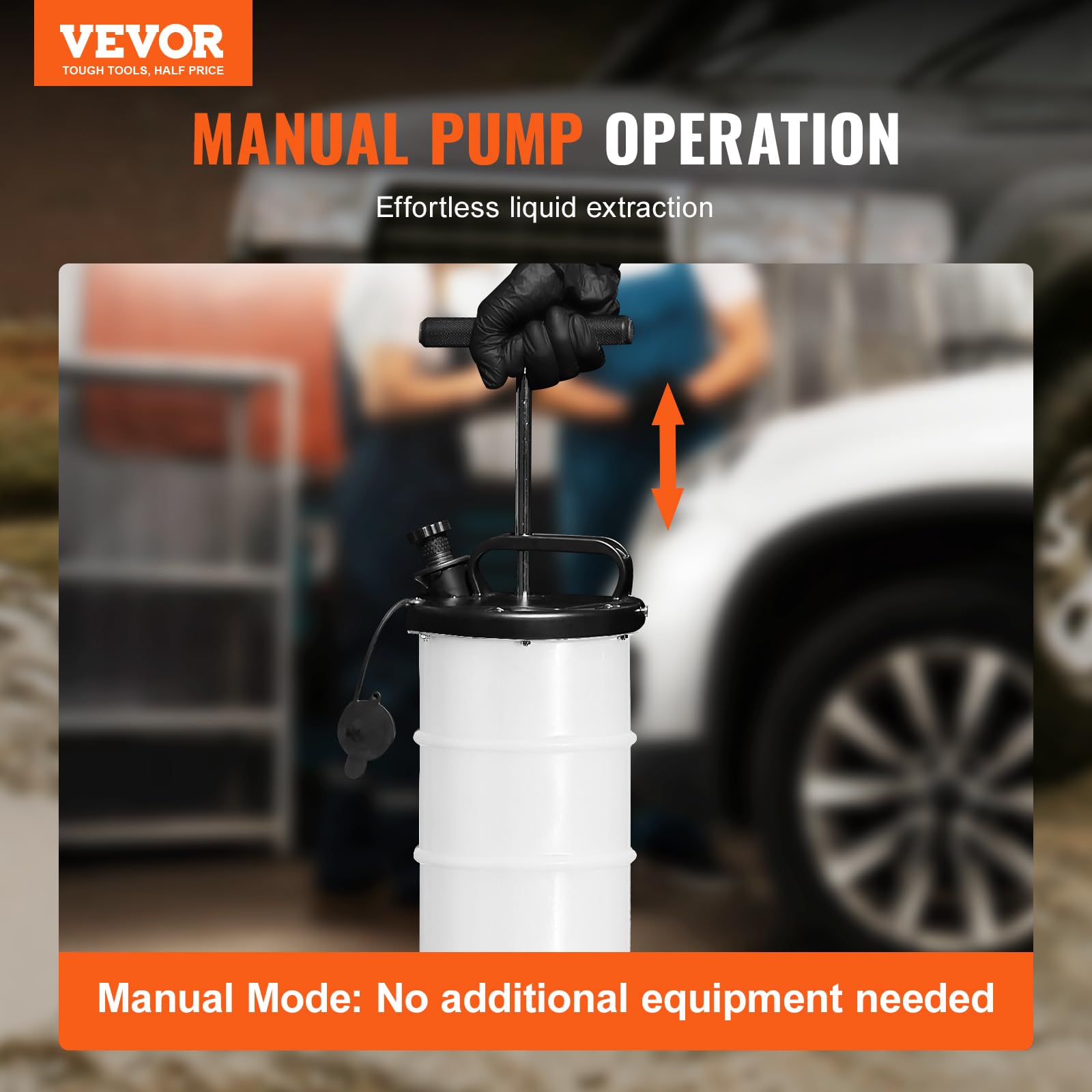 Vevor 6.5L Manual Fluid Extractor Pump, Oil Changer Vacuum Fluid Extractor, Oil Extractor Change Pump For Automotive, Oil Change & Fluid Change Tool With Dipstick And Suction Hose (6.5L)
