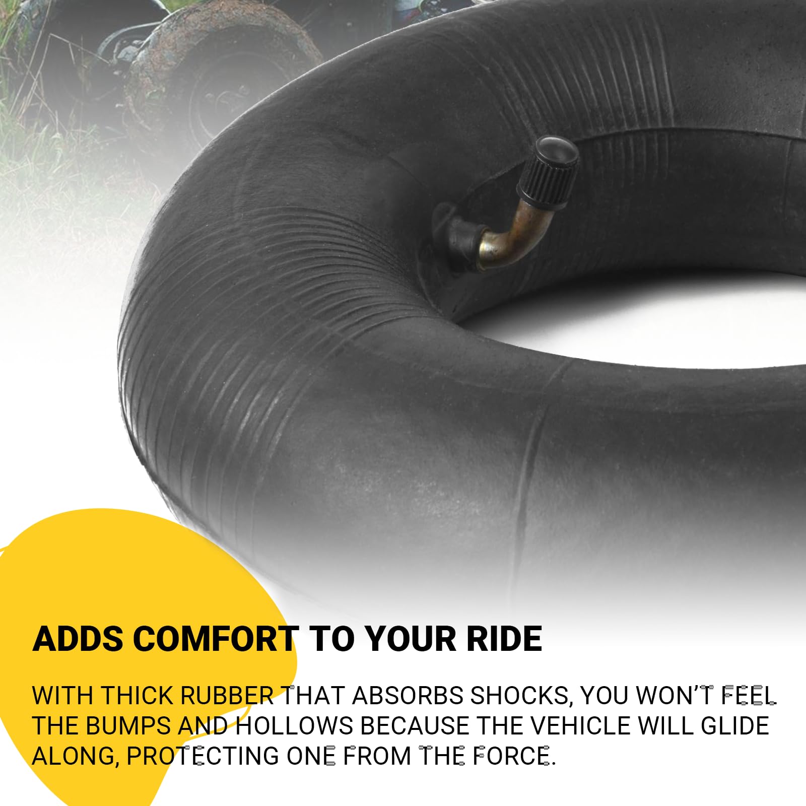 4.10/3.50-4 Heavy Duty Replacement Inner Tube With Tr-87 Bent Valve Stem (2-Pack) - For Wheelbarrows, Mowers, Hand Trucks And Mo