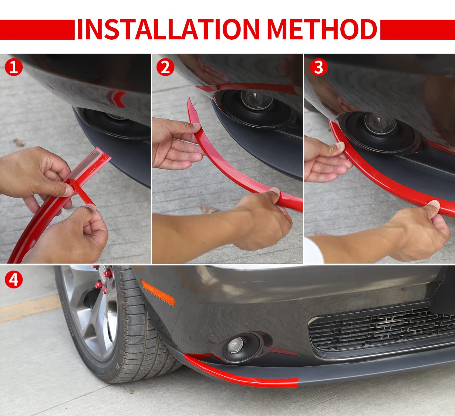 Voodonala For Dodge Challenger 2015-2023 Front Bumper Lip Splitter Protector Cover Compatible With Dodge Challenger 2015-2023(Re